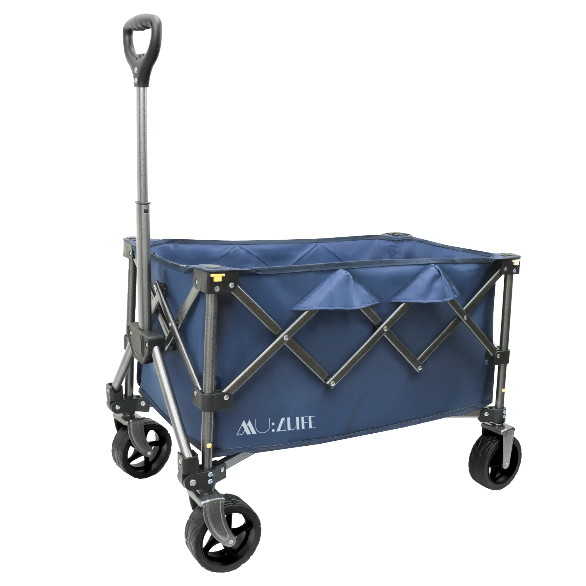 Carrito Vagón Plegable De Capacidad 100 kg con Ruedas Giratorias 360°, Carretilla Portátil para Mascota y Carga