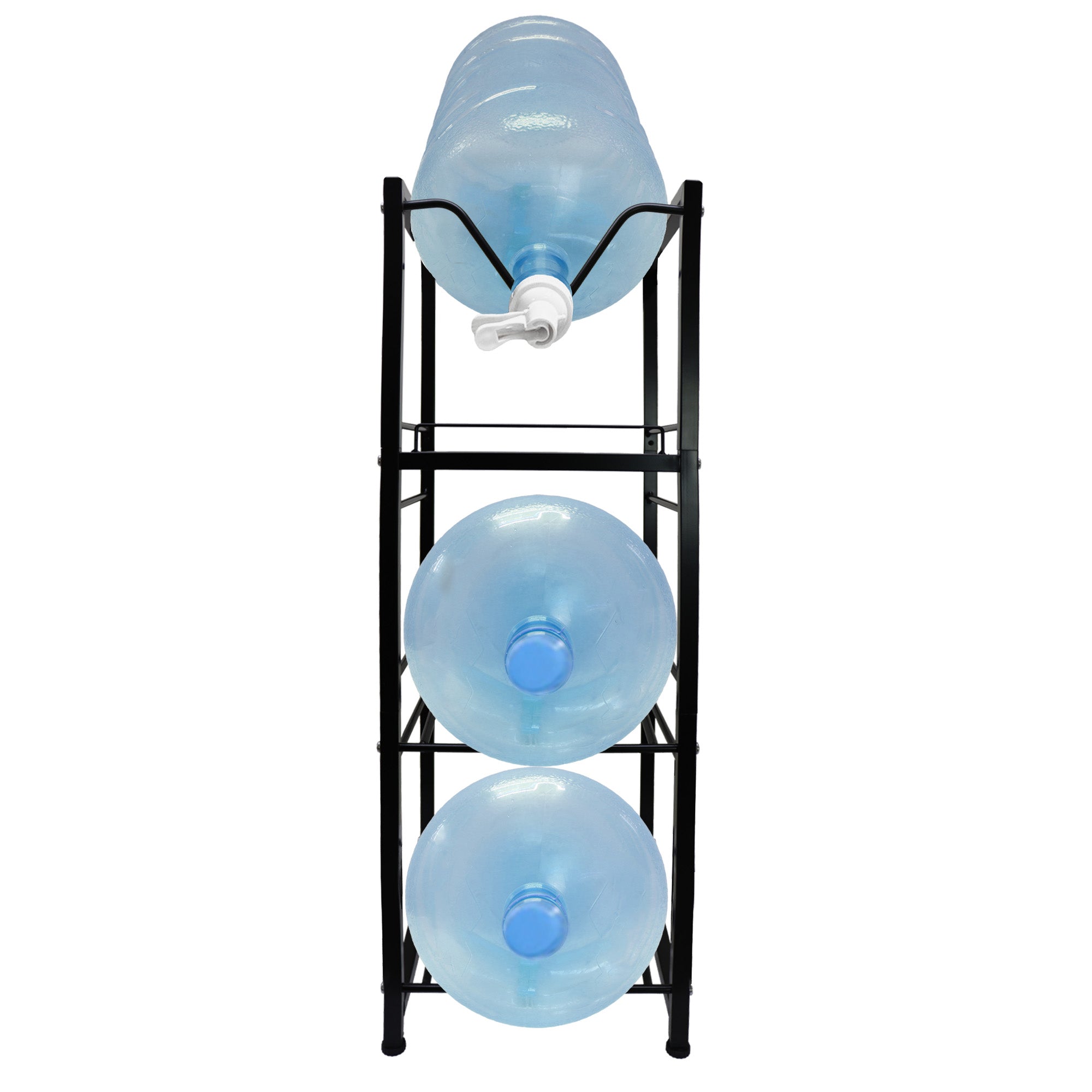 Estante para 3 Garrafones con Repisa y 2 Dispensadores – Ahorra Espacio en Cocina o Oficina