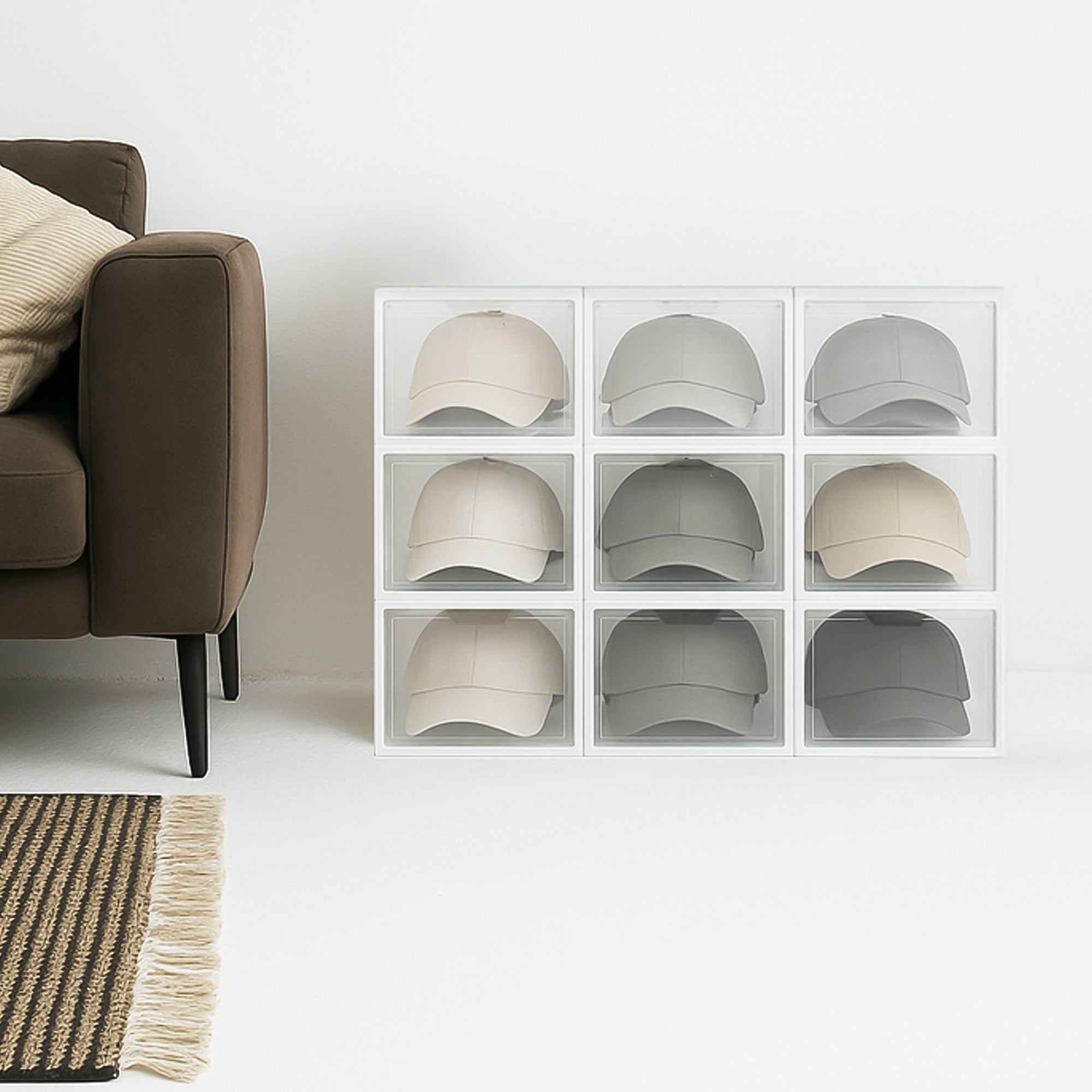 CLEAR Caja Organizadora Transparente con Puerta Frontal, Apilable y Multiusos (6 Pack)