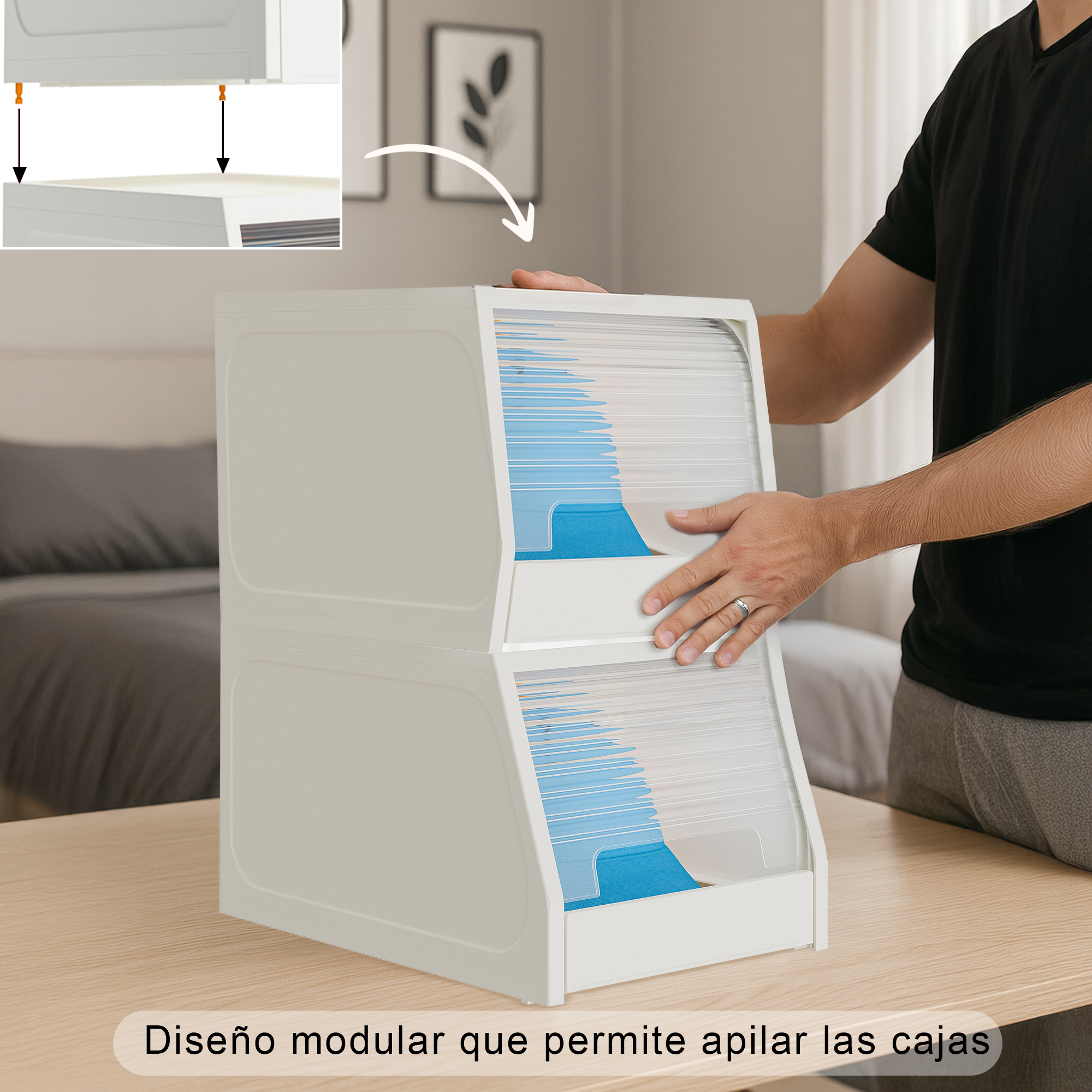 Set de 2 Cajas Deslizantes con Persiana Enrollable, Almacenaje Multiuso para Beisbol, Gorra, Ropa o Accesorios