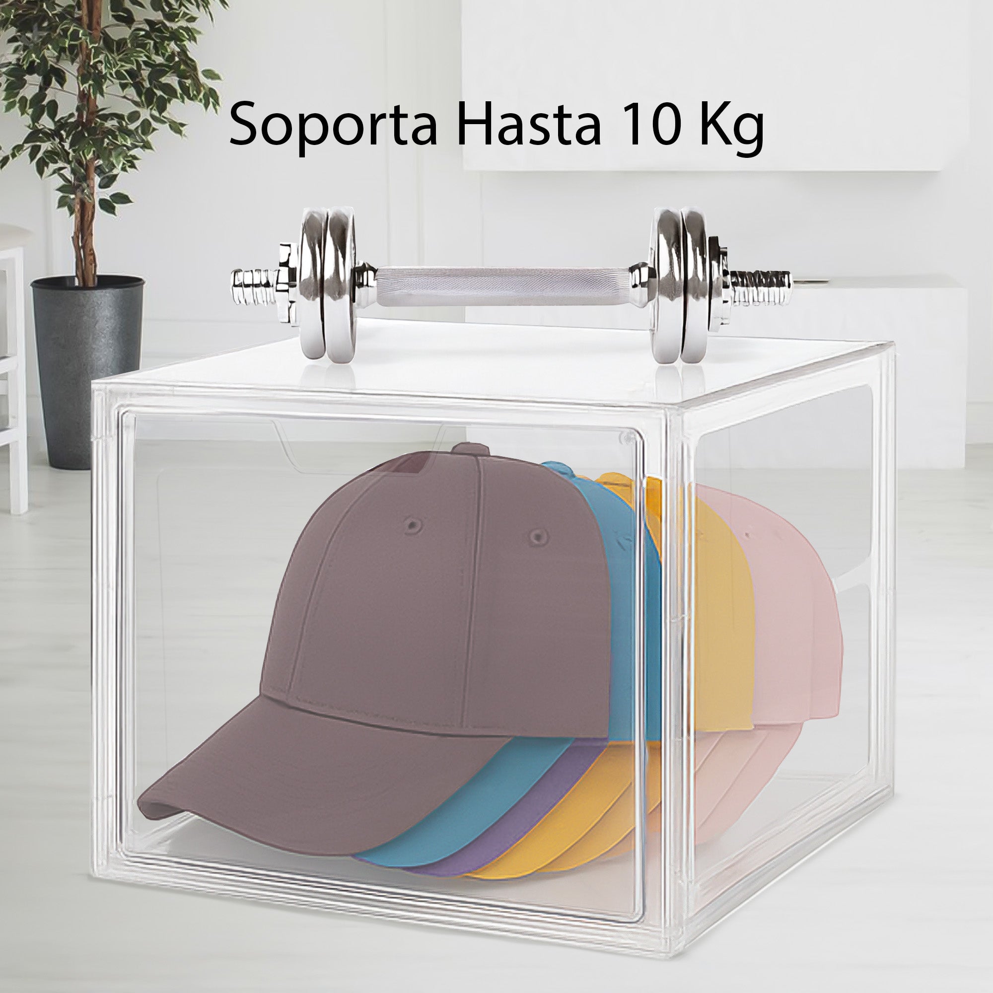 CLEAR Caja Organizadora Transparente con Puerta Frontal, Apilable y Multiusos (6 Pack)
