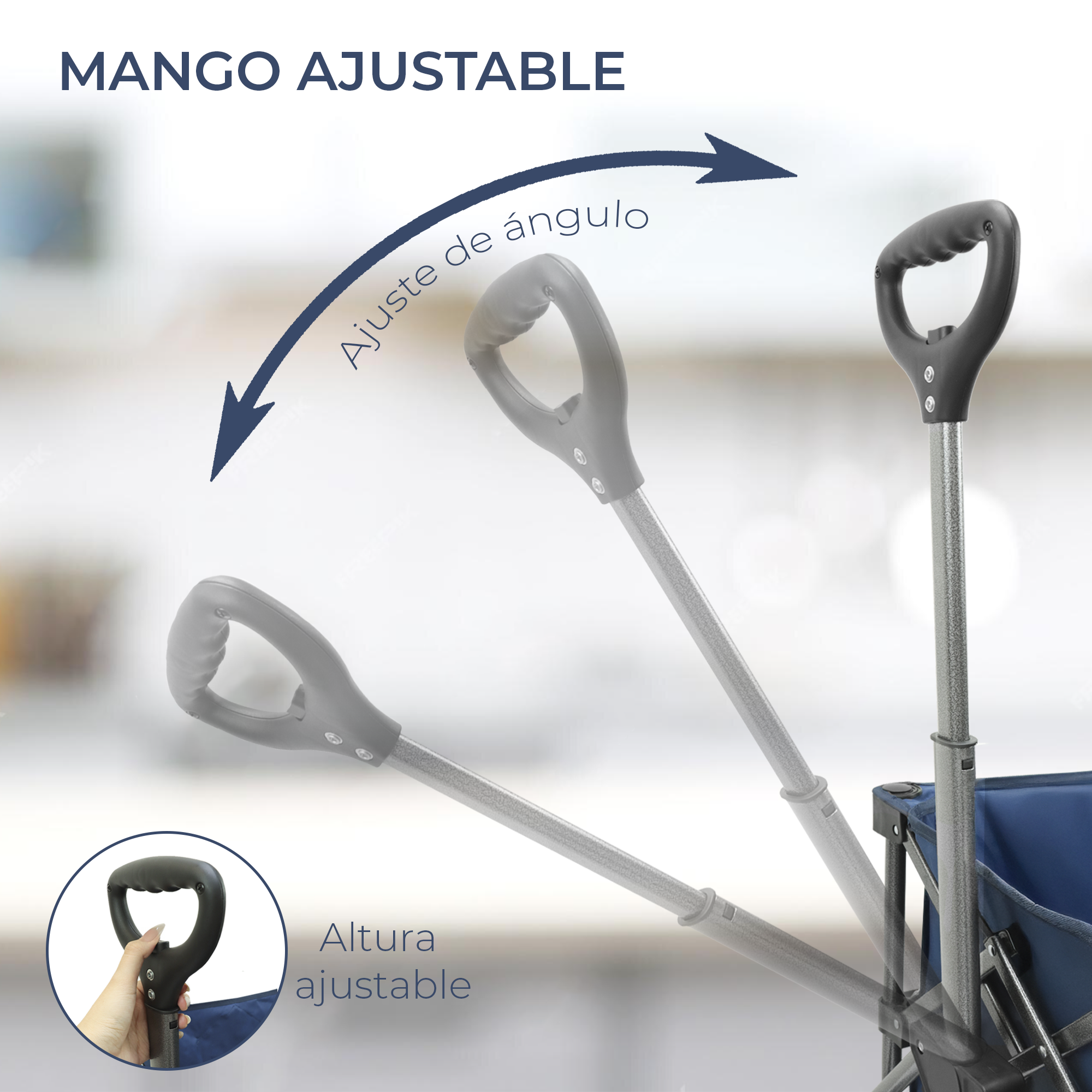 Carrito Vagón Plegable De Capacidad 100 kg con Ruedas Giratorias 360°, Carretilla Portátil para Mascota y Carga