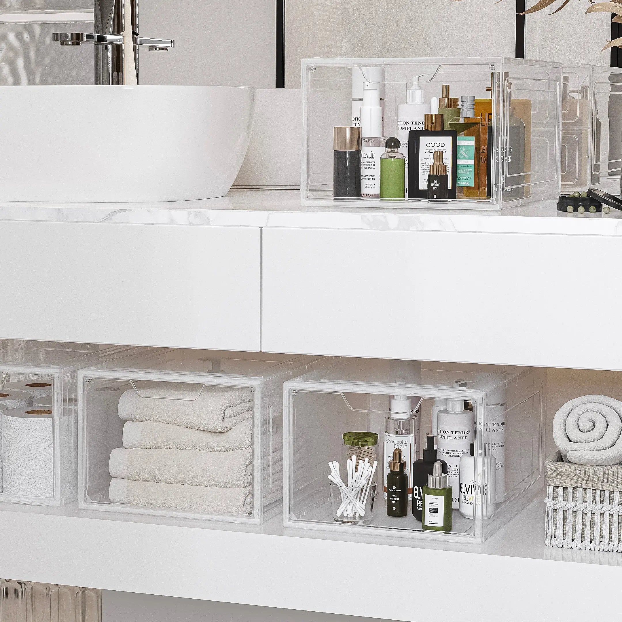 CLEAR Caja Organizador para Zapatos, Puerta Transparente y Magnética, Apilables, Caja de Exhibicion y Almacenamiento Multifuncional Para Hogar MU:4LIFE