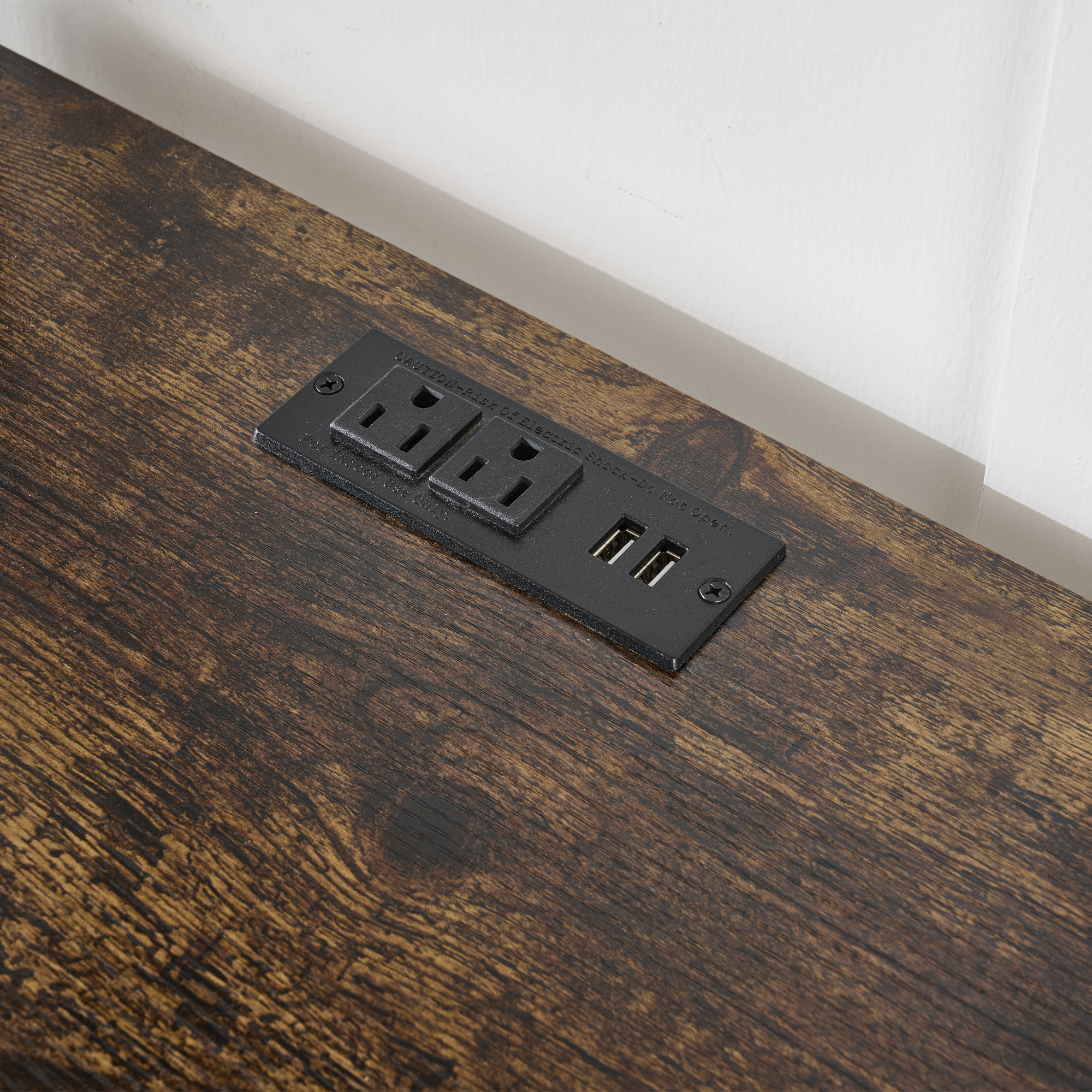 Estante Multiusos con Enchufe Integrado con 2 Cestas Deslizables y Rejilla para Microondas