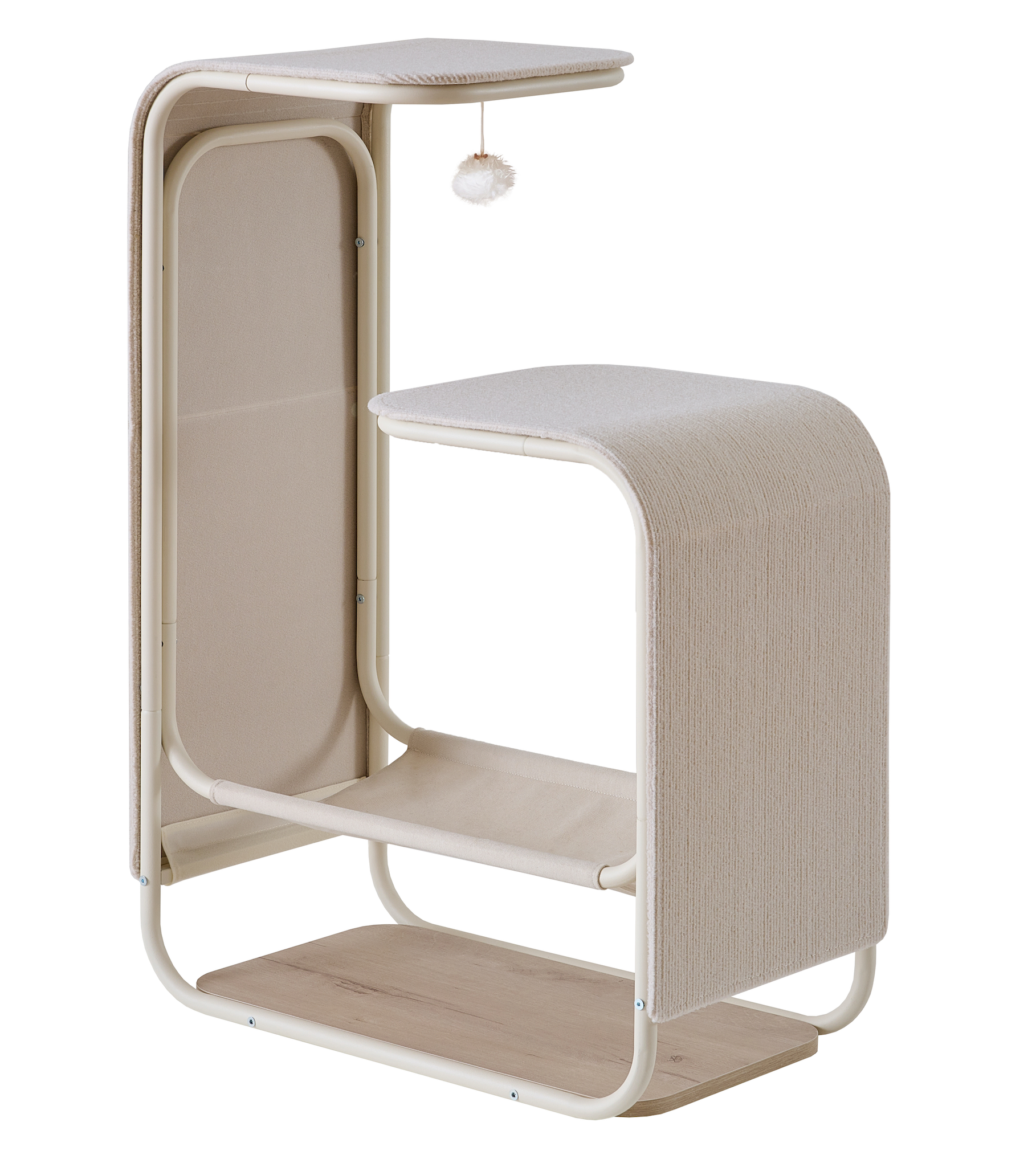 Torre con Rascador para Gatos, 2 Plataformas, 1 Hamaca