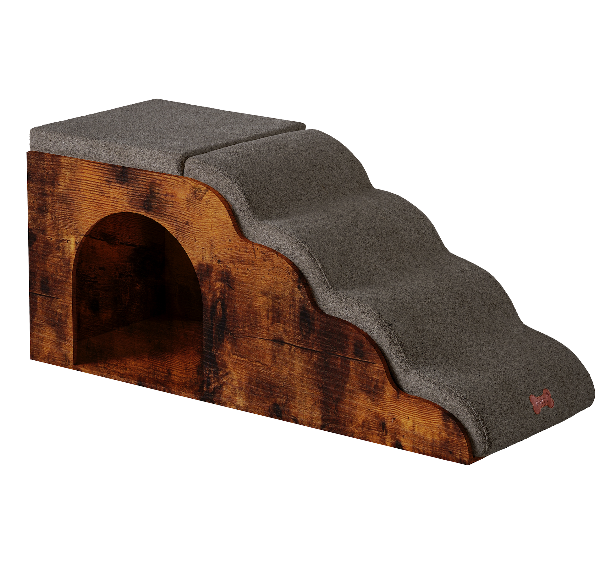 Escalera para Perros con Casa y Funda Desmontable Lavable, Diseño Ergonómica y Relleno de Espuma de Alta Densidad