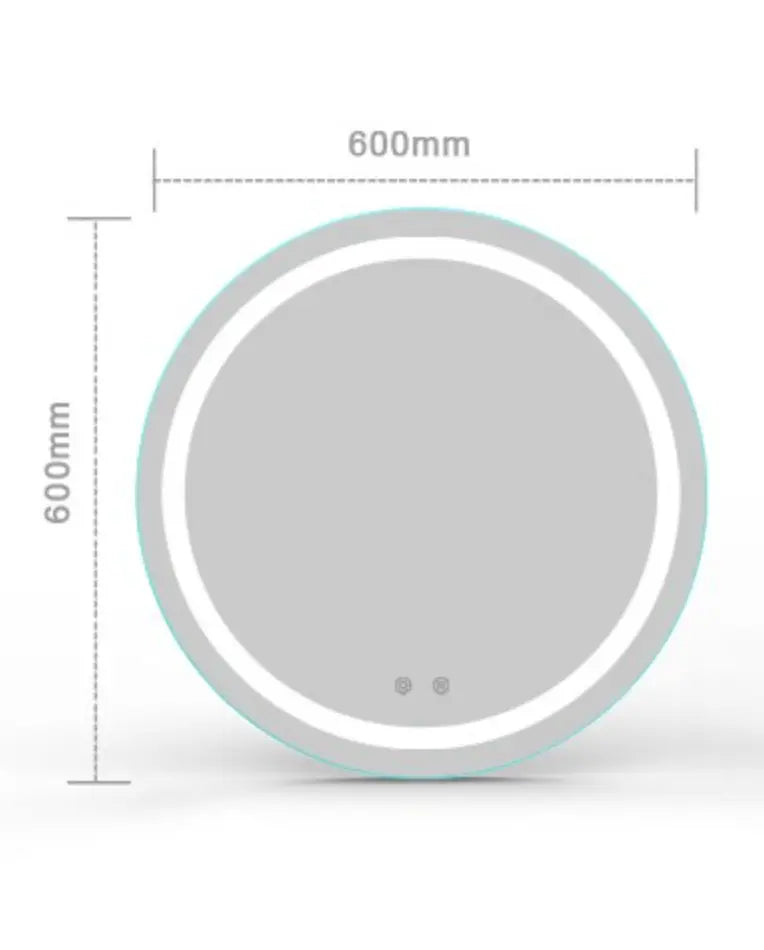 Maquillali Espejo LED De Vanidad para Baño Montado En La Pared, Estilo Redondo, Led De 3 Colores En Iluminación con Ajustable En Brillo Y Antivaho (60 cm, Redondo) MU:4LIFE MX