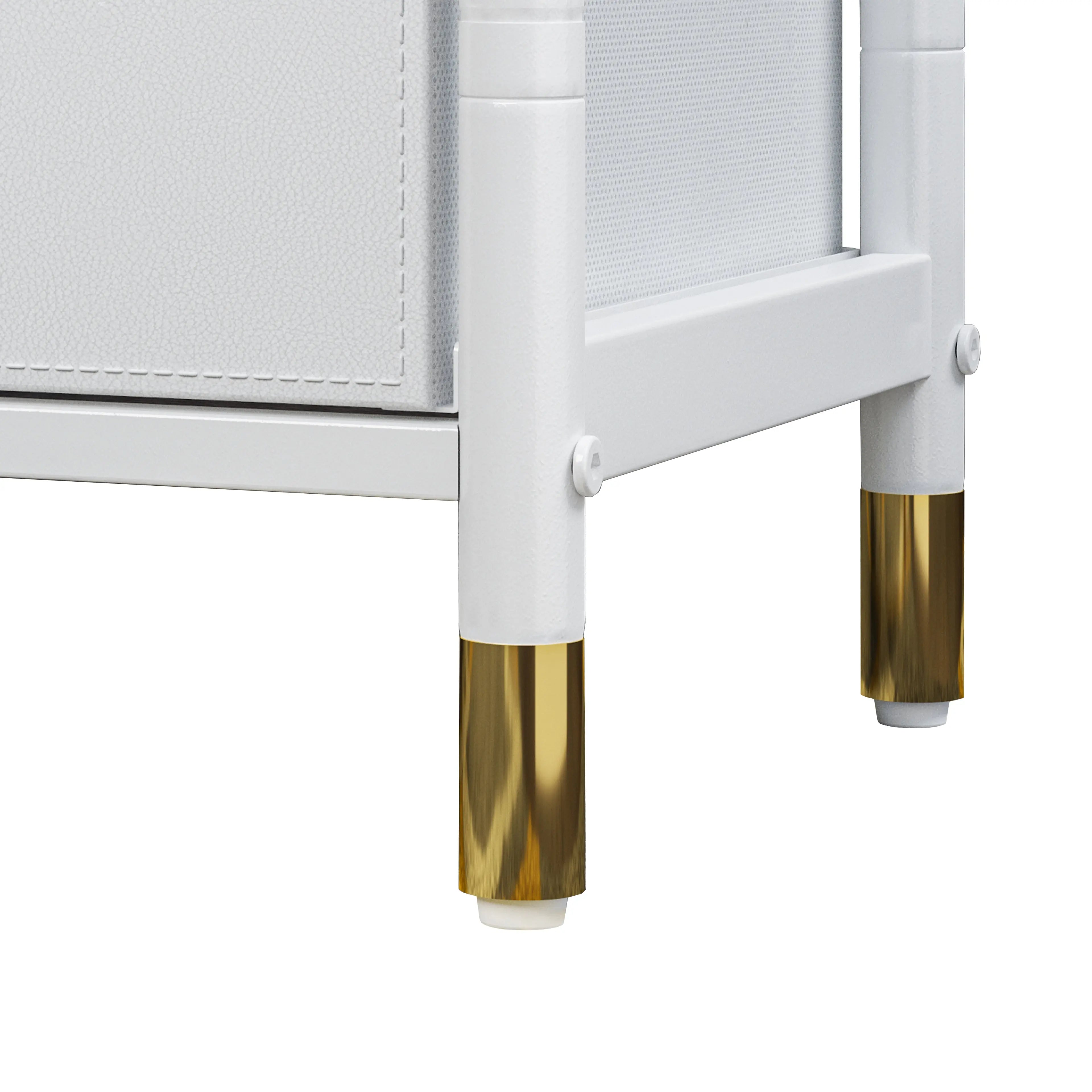 Cómoda de 8 Cajones para Almacenamiento en Recámara, Cajonera con Estructura Metálica, Tabla de MDF y Cajones de Tela No Tejida con Cubiertas de Cuero PU MU:4LIFE