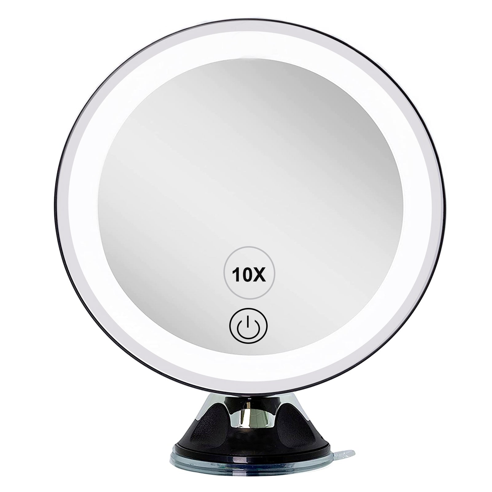 Espejo LED 10x con Ventosa para Baño – Iluminación Ajustable y Giro de 360 Grados