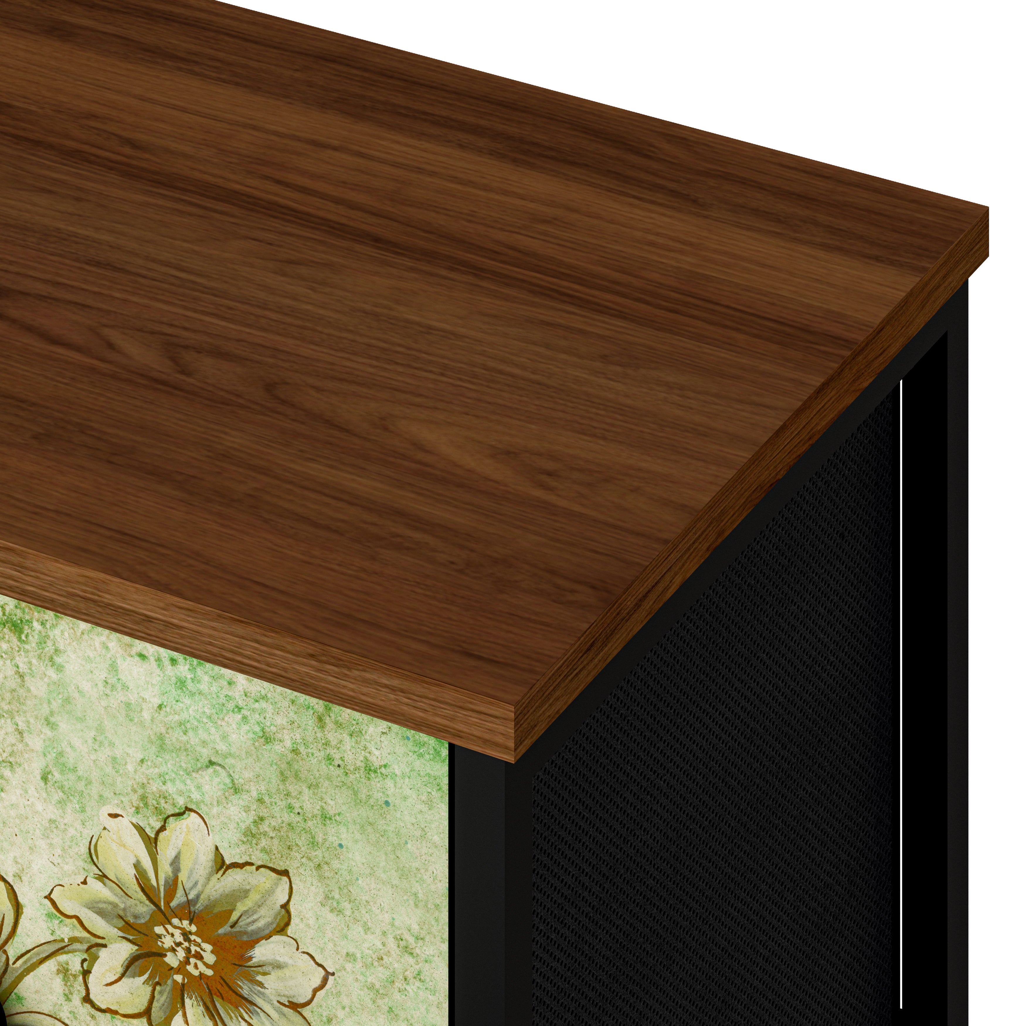 Cómoda De 9 Cajones Organizador Cajonera De Estructura Metal, Tabla MDF y Cajones De Tela Impreso