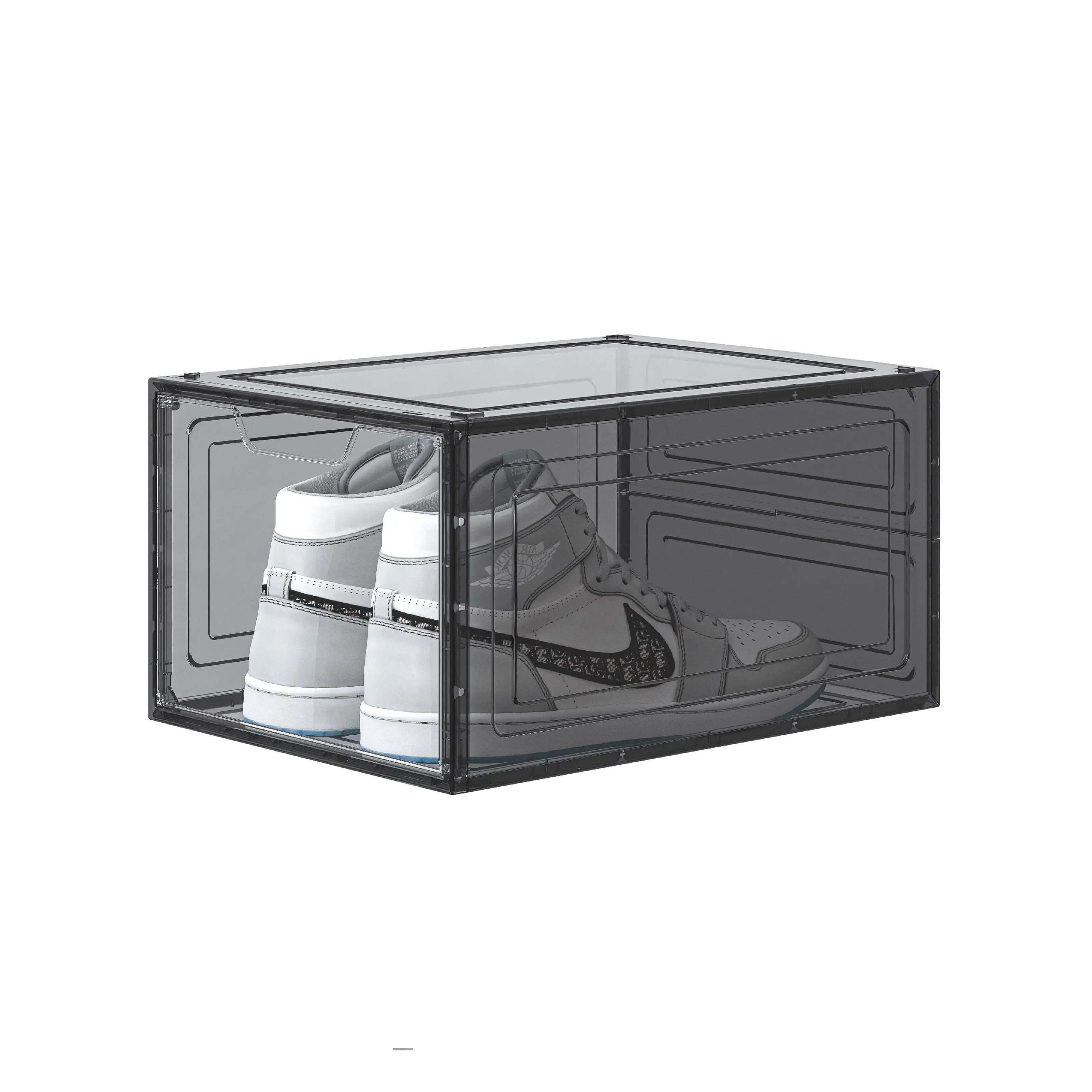 CLEAR Caja Organizador para Zapatos, Puerta Transparente y Magnética, Apilables, Caja de Exhibicion y Almacenamiento Multifuncional Para Hogar MU:4LIFE