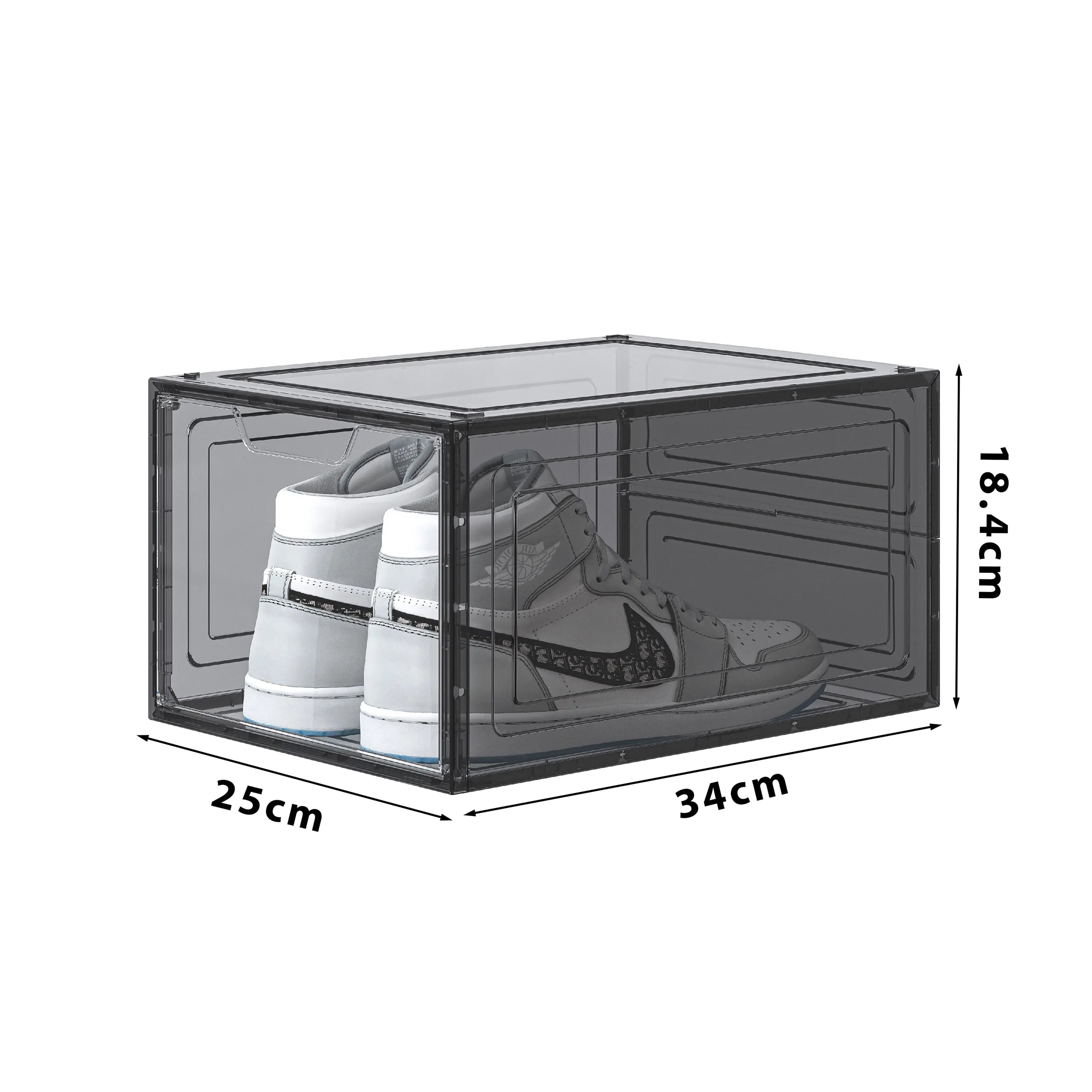 CLEAR Caja Organizador para Zapatos, Puerta Transparente y Magnética, Apilables, Caja de Exhibicion y Almacenamiento Multifuncional Para Hogar MU:4LIFE