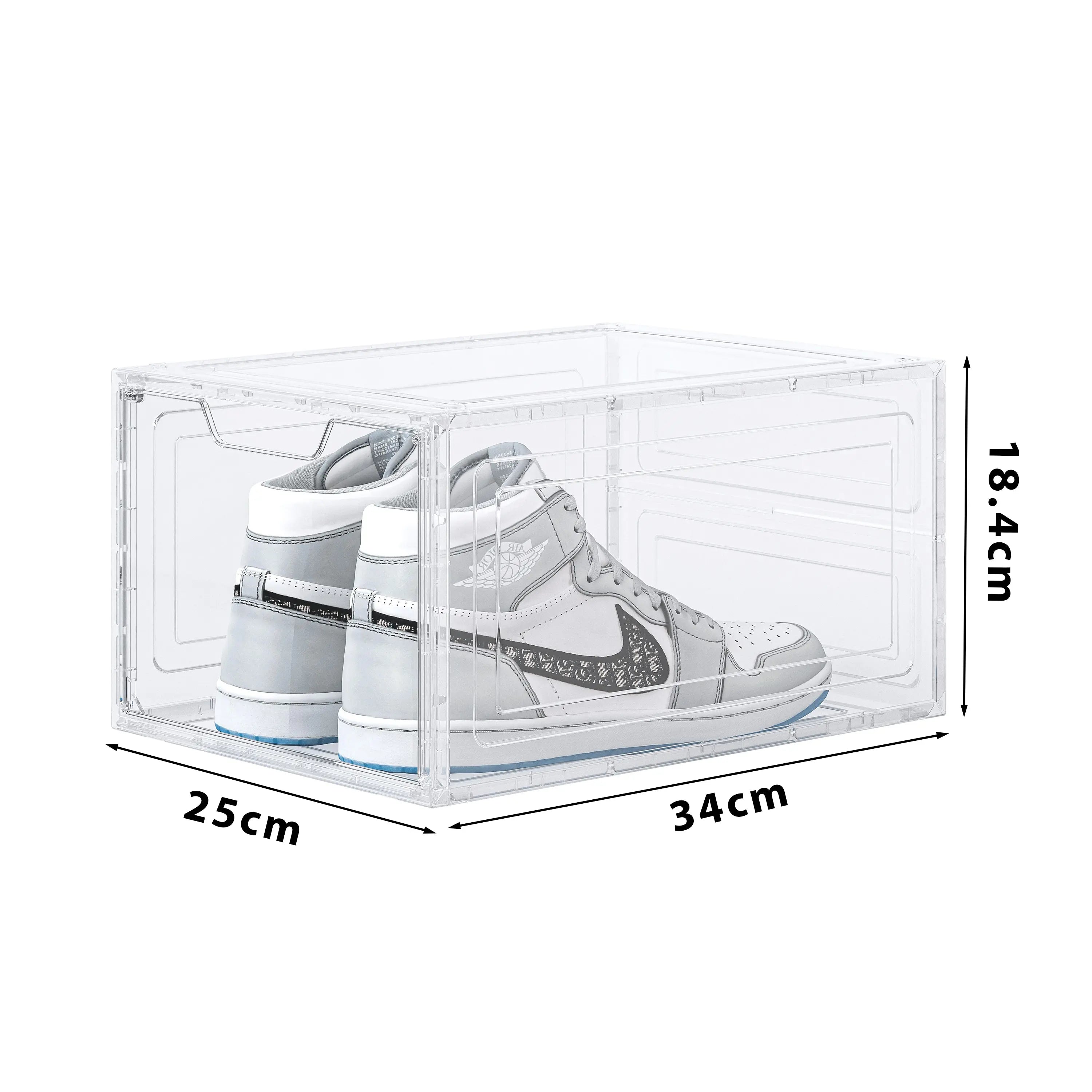 CLEAR Caja Organizador para Zapatos, Puerta Transparente y Magnética, Apilables, Caja de Exhibicion y Almacenamiento Multifuncional Para Hogar MU:4LIFE