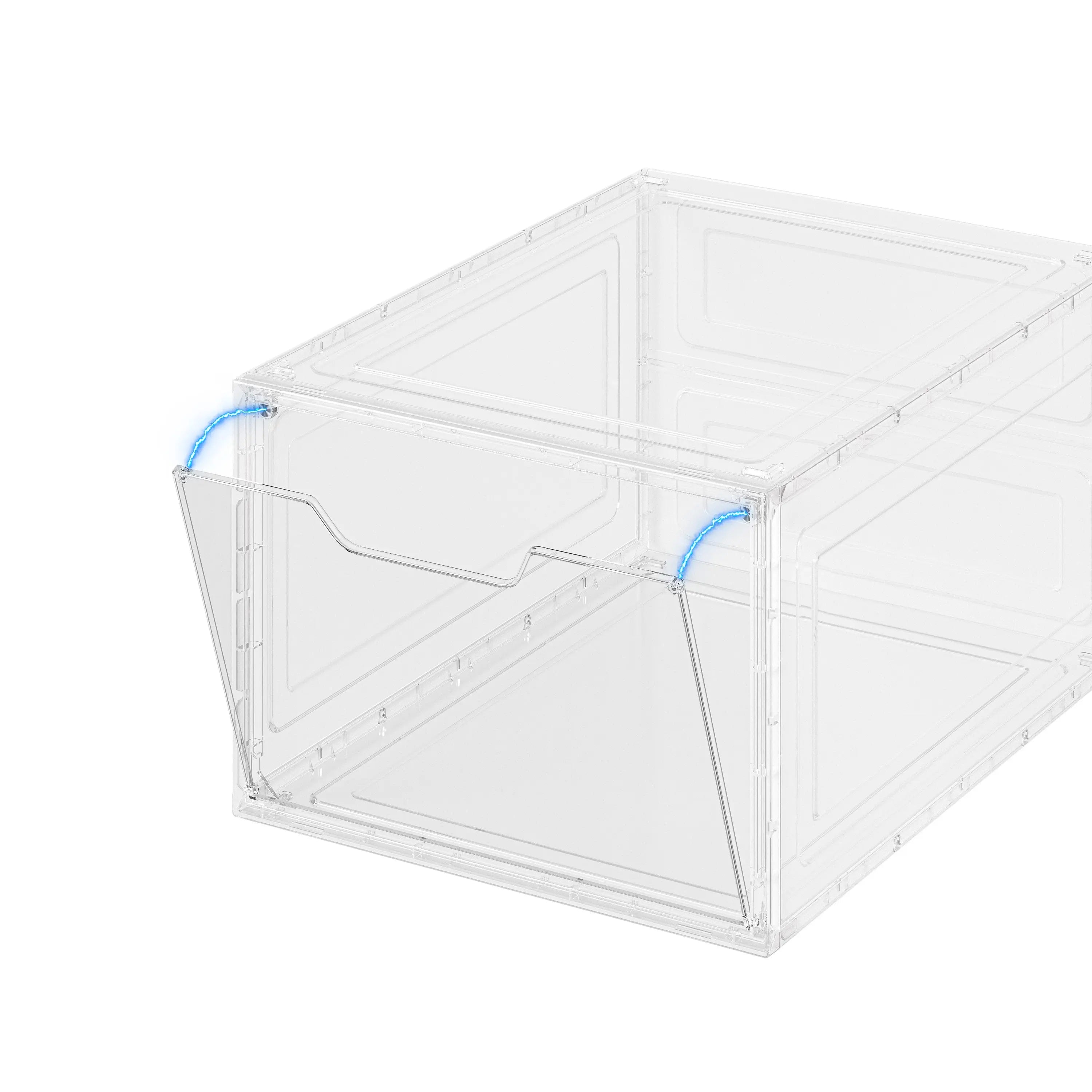 CLEAR Caja Organizador para Zapatos, Puerta Transparente y Magnética, Apilables, Caja de Exhibicion y Almacenamiento Multifuncional Para Hogar MU:4LIFE