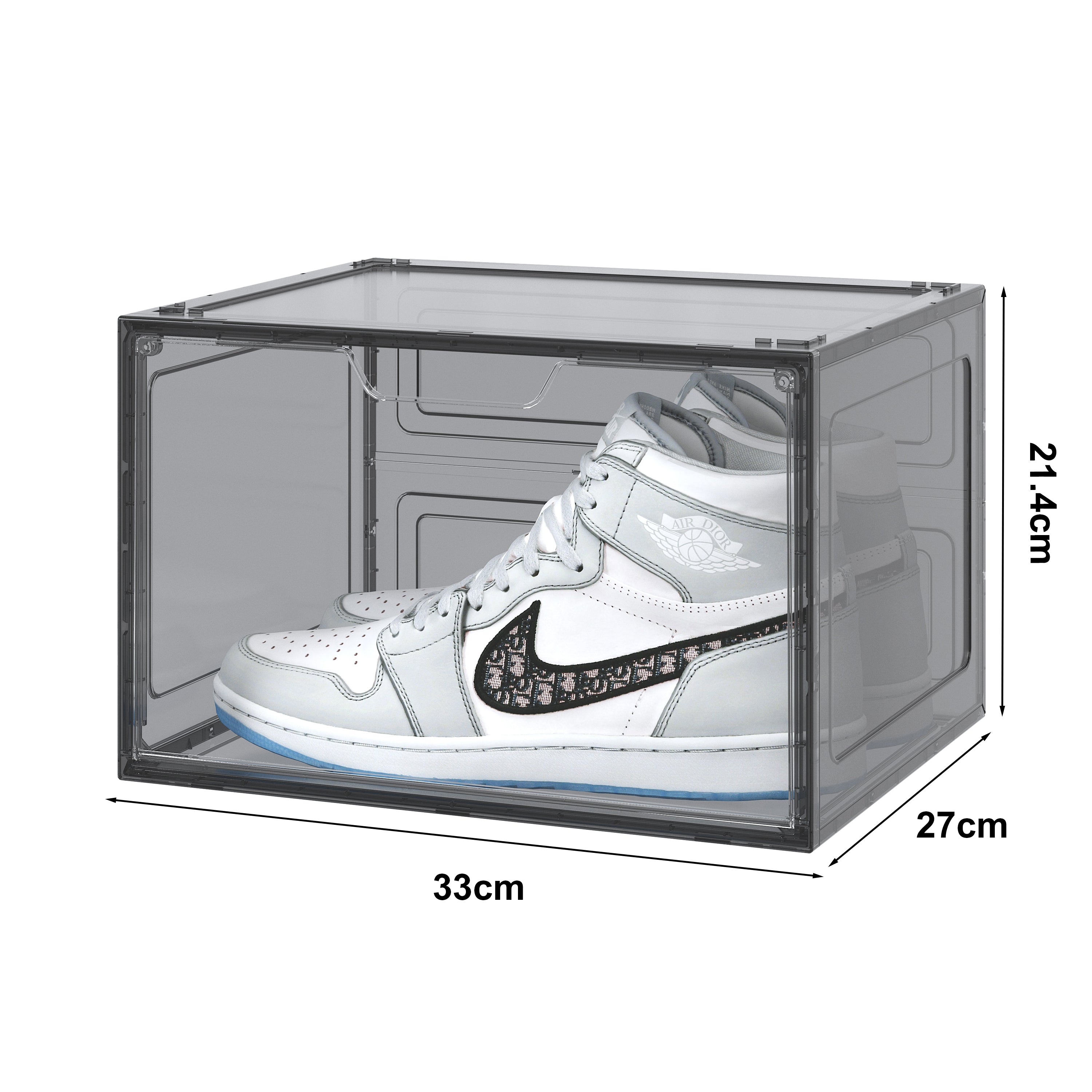 CLEAR  Caja Zapatera Organizadora Transparente con Puerta Frontal – Apilable y Multiuso (12 Pack)