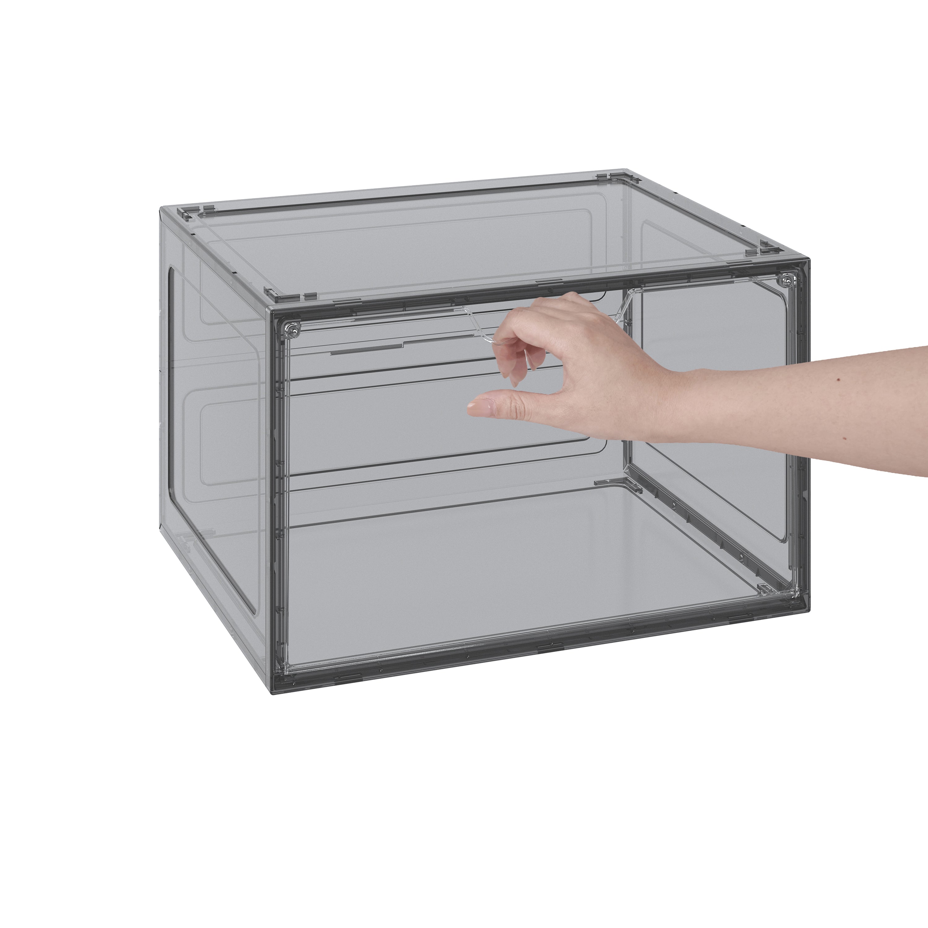 CLEAR  Caja Zapatera Organizadora Transparente con Puerta Frontal – Apilable y Multiuso (12 Pack)
