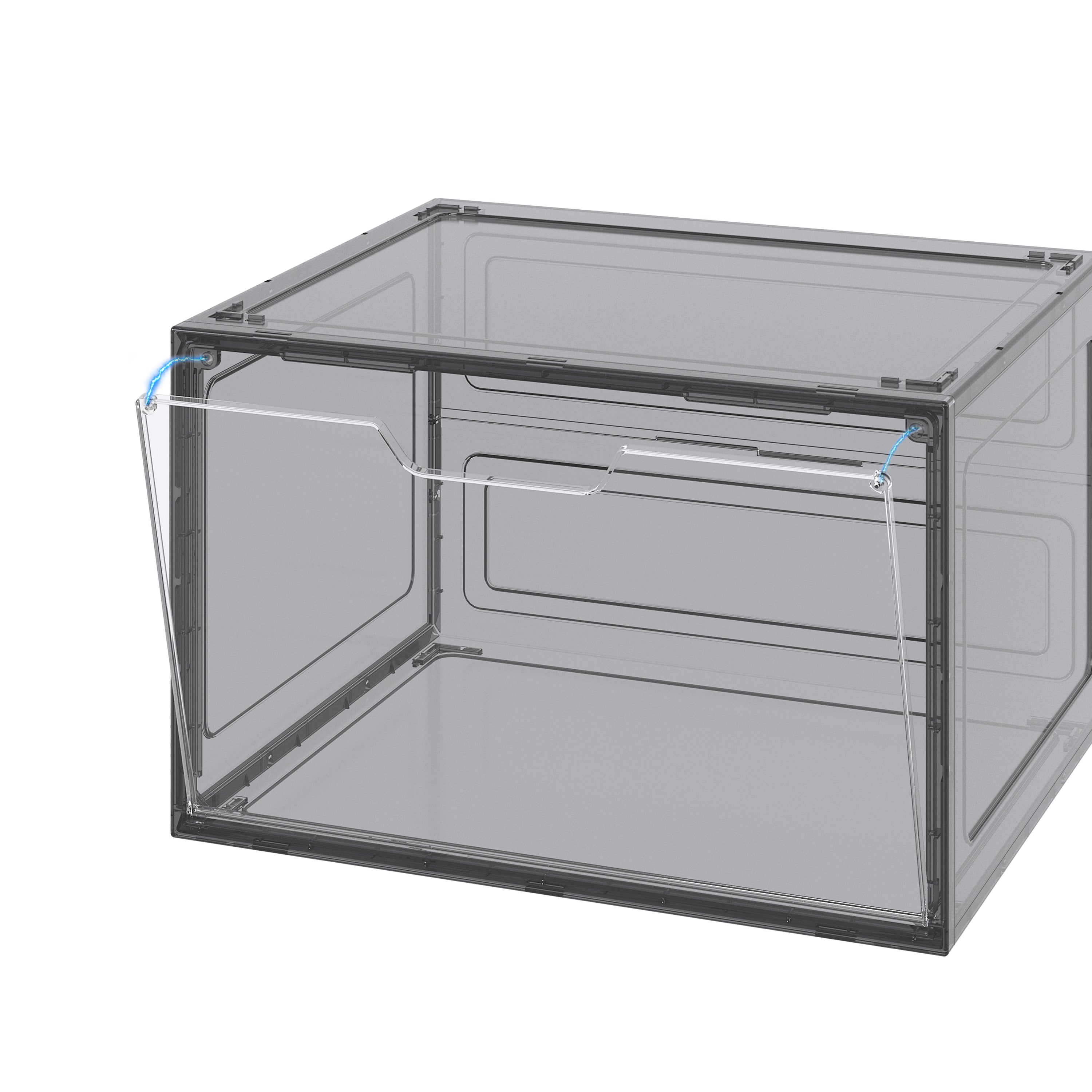 CLEAR  Caja Zapatera Organizadora Transparente con Puerta Frontal – Apilable y Multiuso (12 Pack)