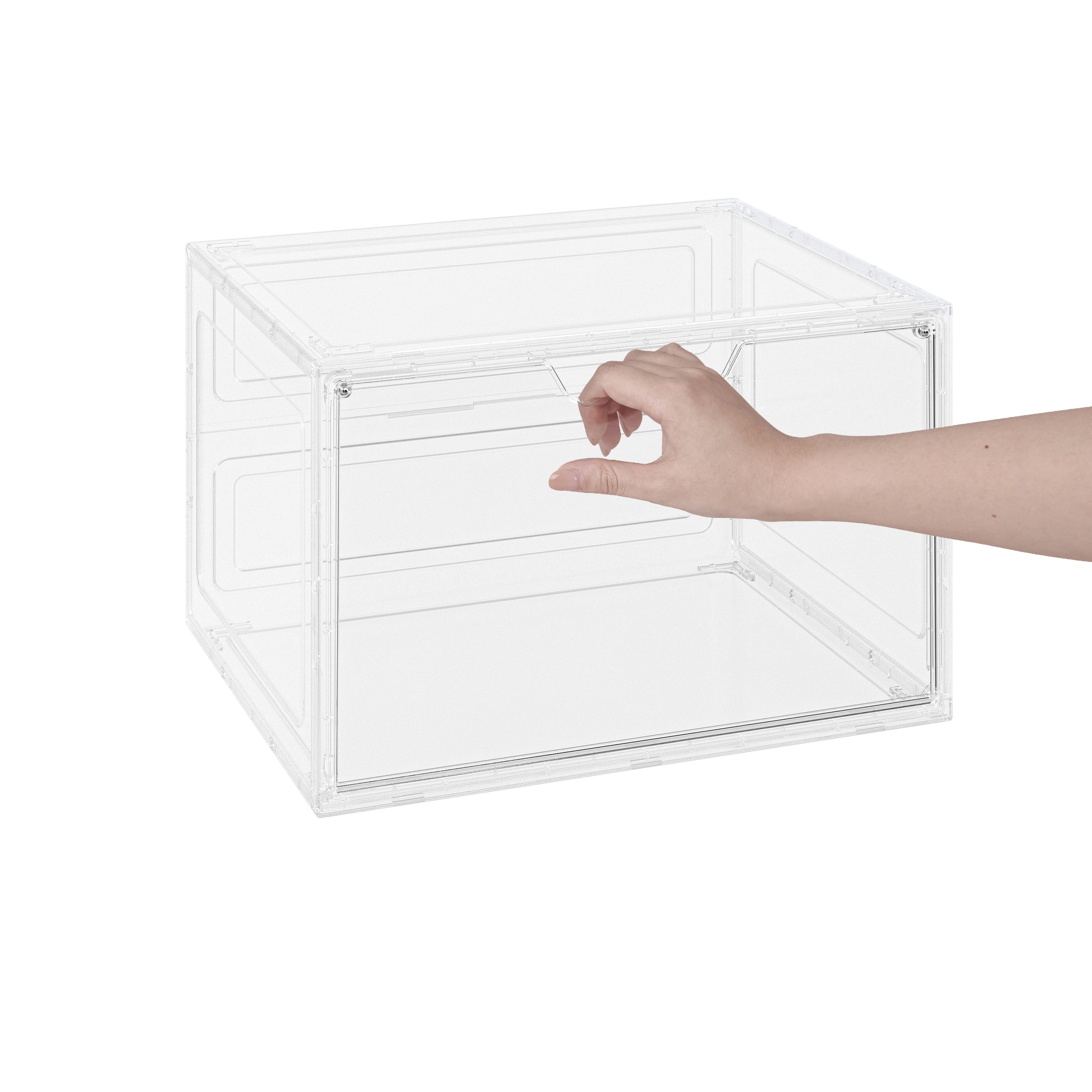 CLEAR  Caja Zapatera Organizadora Transparente con Puerta Frontal – Apilable y Multiuso (12 Pack)