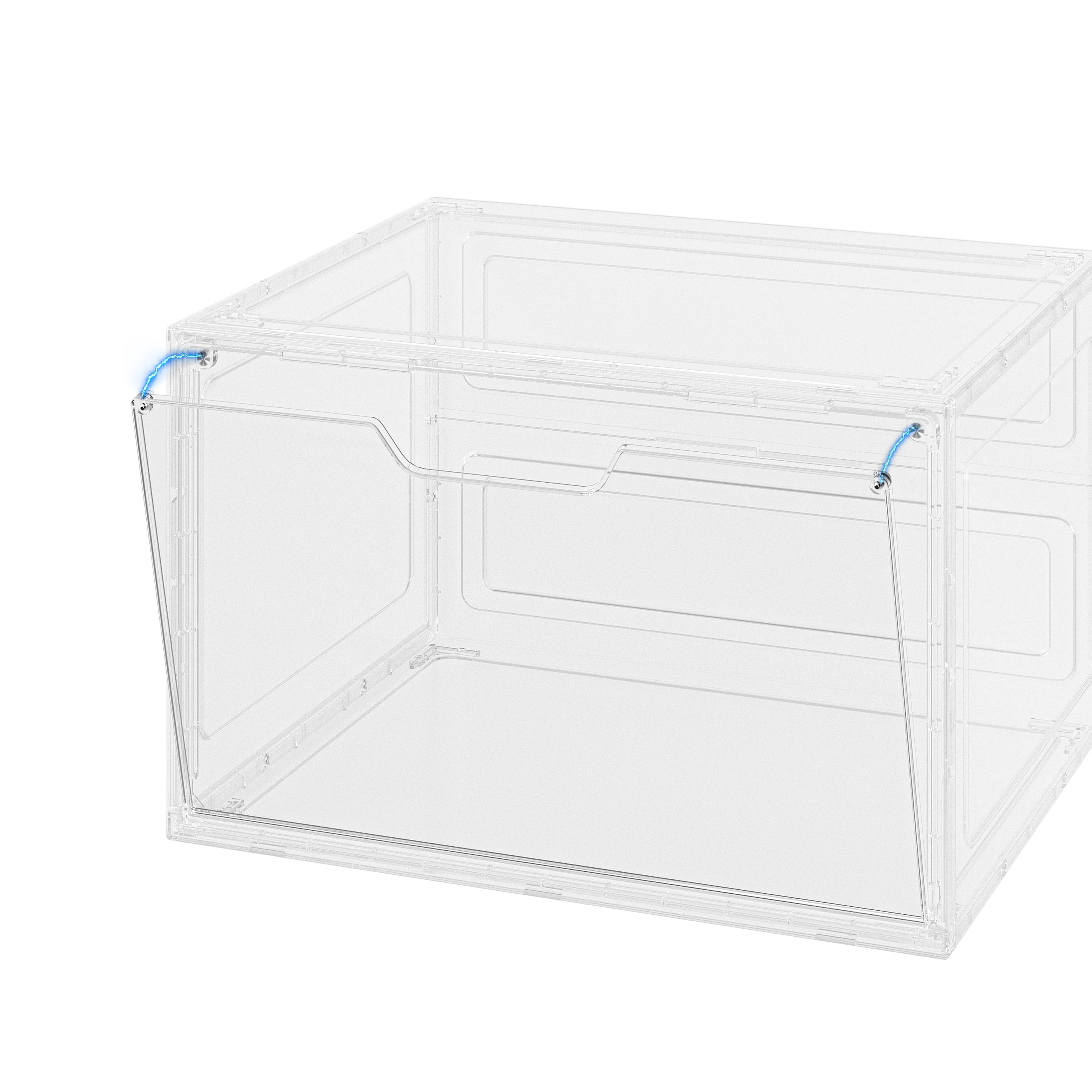 CLEAR  Caja Zapatera Organizadora Transparente con Puerta Frontal – Apilable y Multiuso (12 Pack)