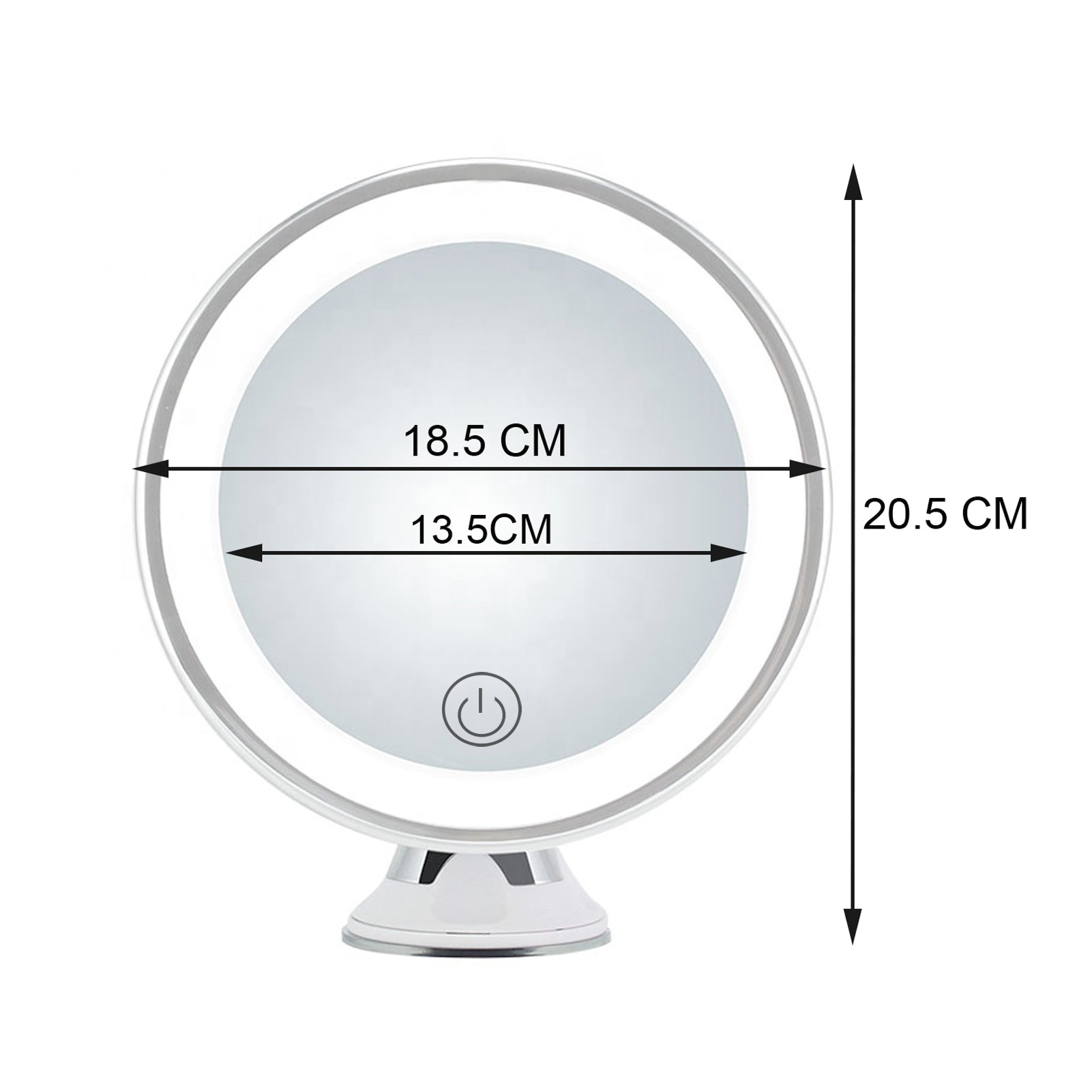 Espejo LED 10x con Ventosa para Baño – Iluminación Ajustable y Giro de 360 Grados