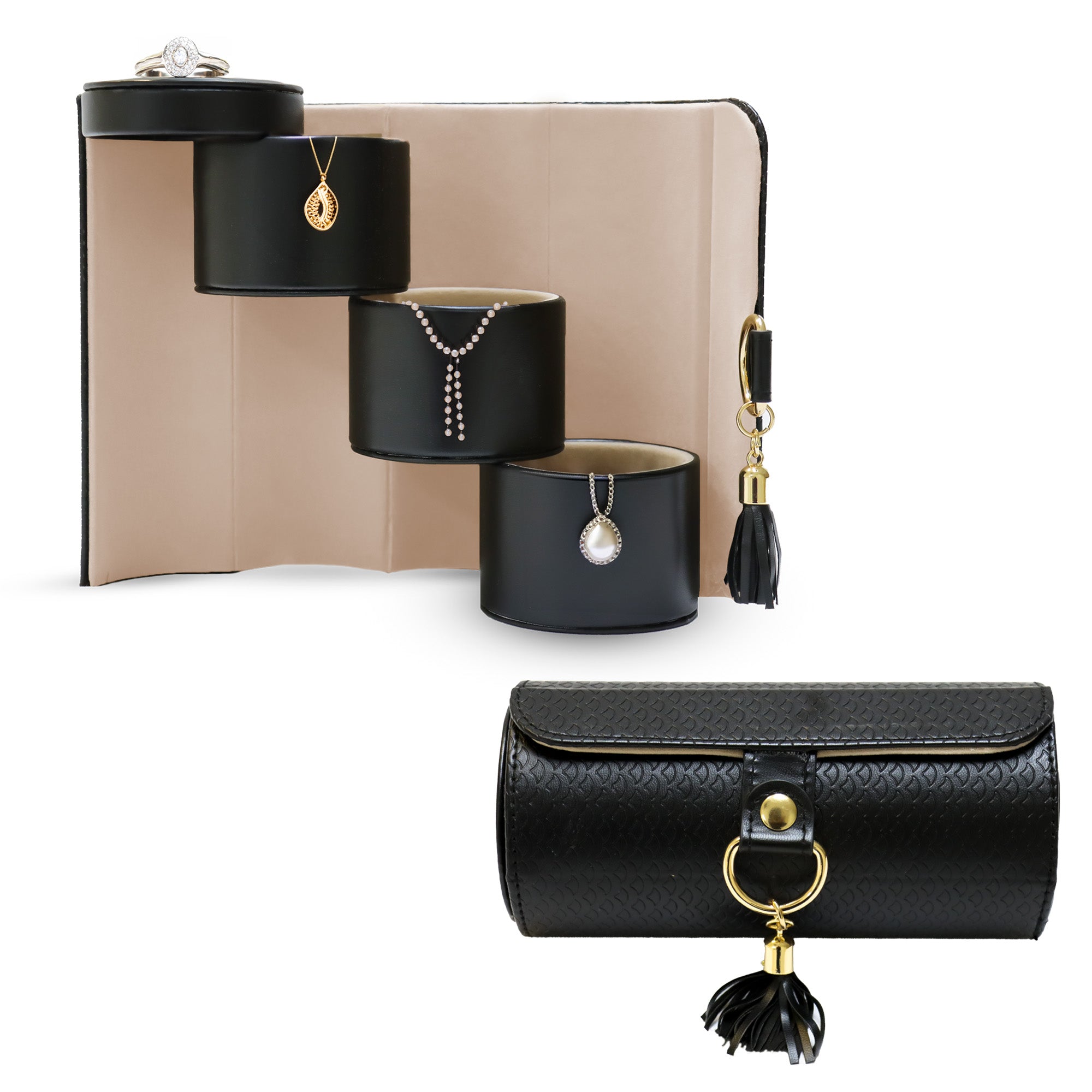 Joyero de Viaje Compacto – Estuche Organizador de Joyas con Múltiples Compartimentos