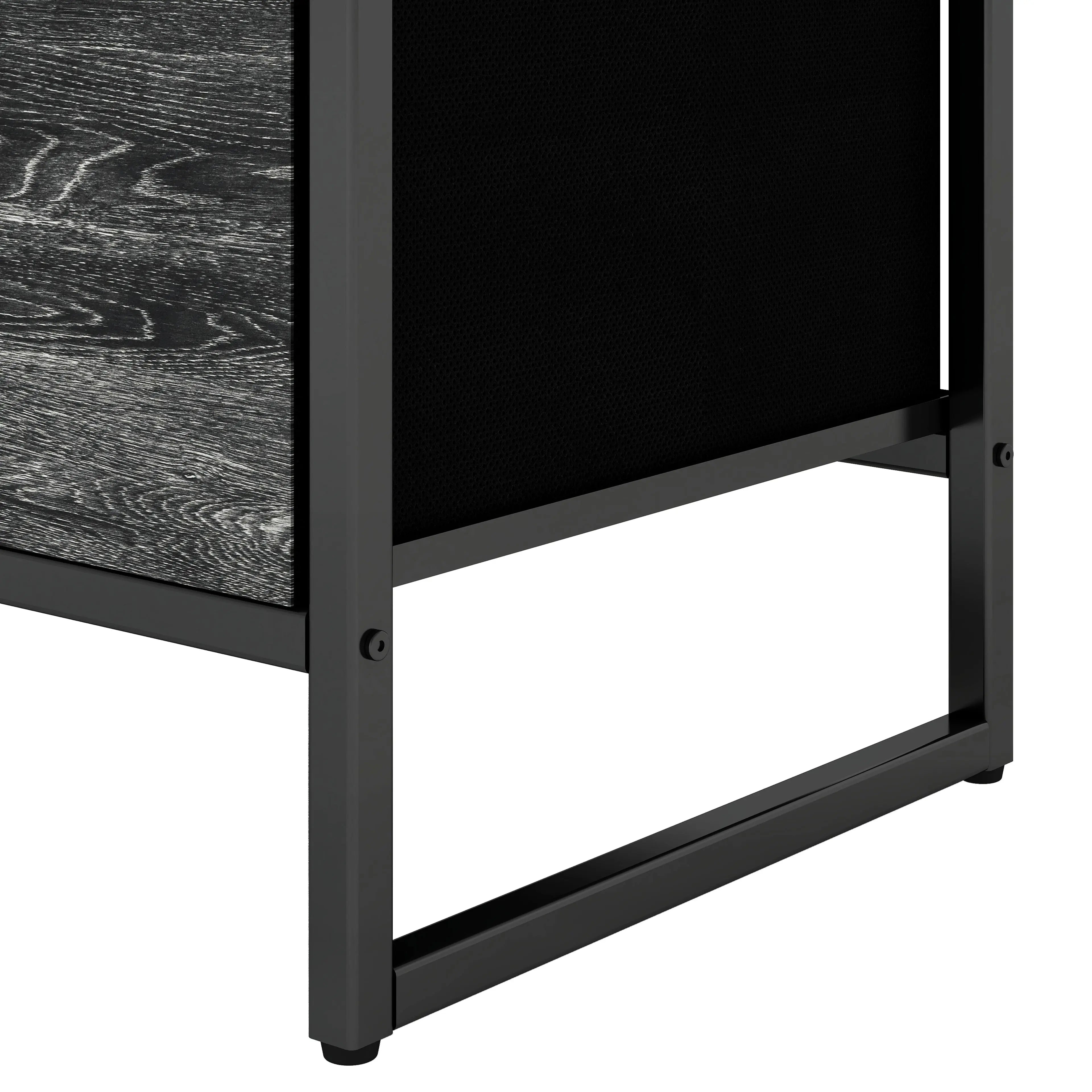 Cómoda compacta de 4 cajones almacenamiento para hogar y oficina, organizador cajonera de estructura metal y cajones de tela lino poliéster y tela no tejida MU:4LIFE