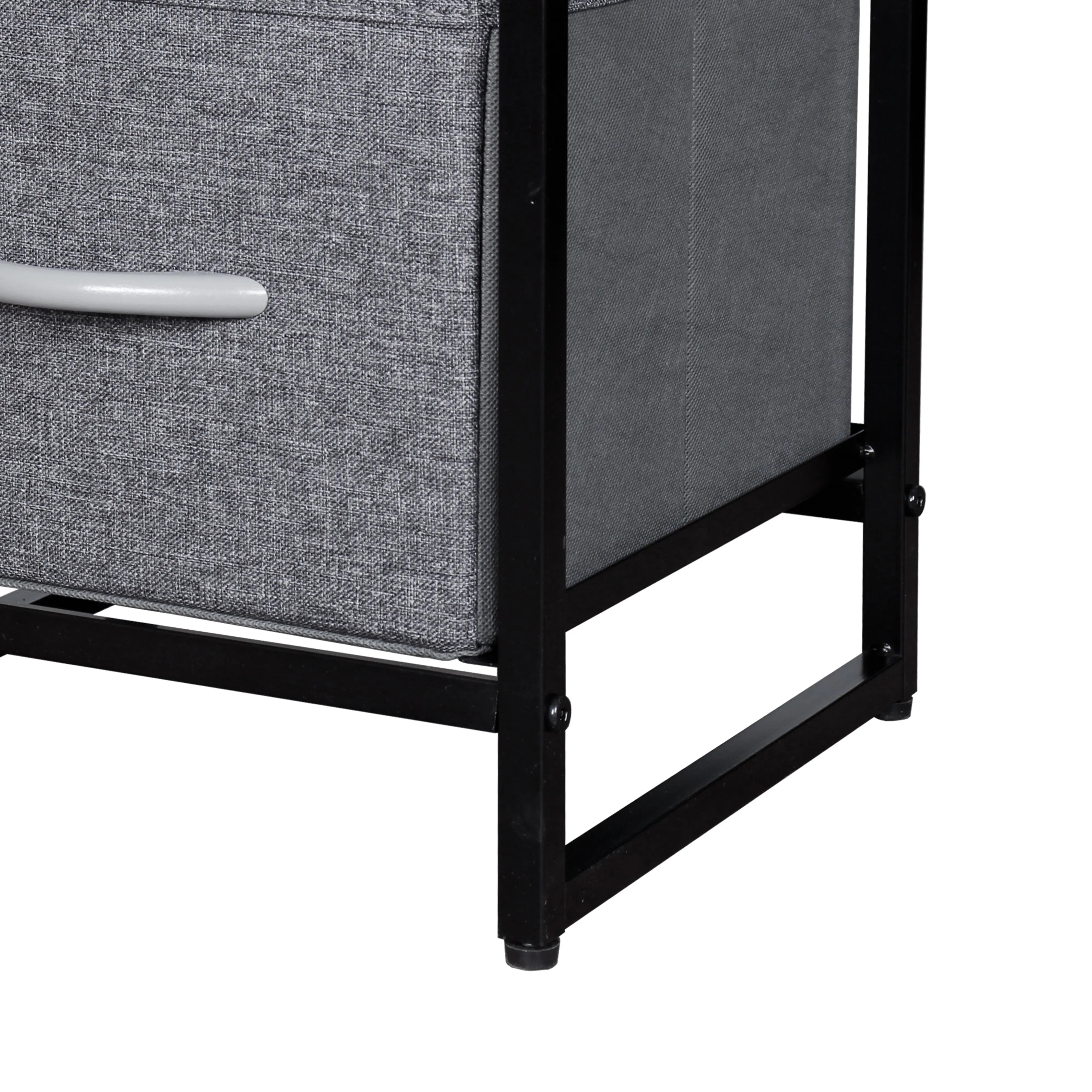 Cómoda compacta de 4 cajones almacenamiento para hogar y oficina, organizador cajonera de estructura metal y cajones de tela lino poliéster y tela no tejida MU:4LIFE