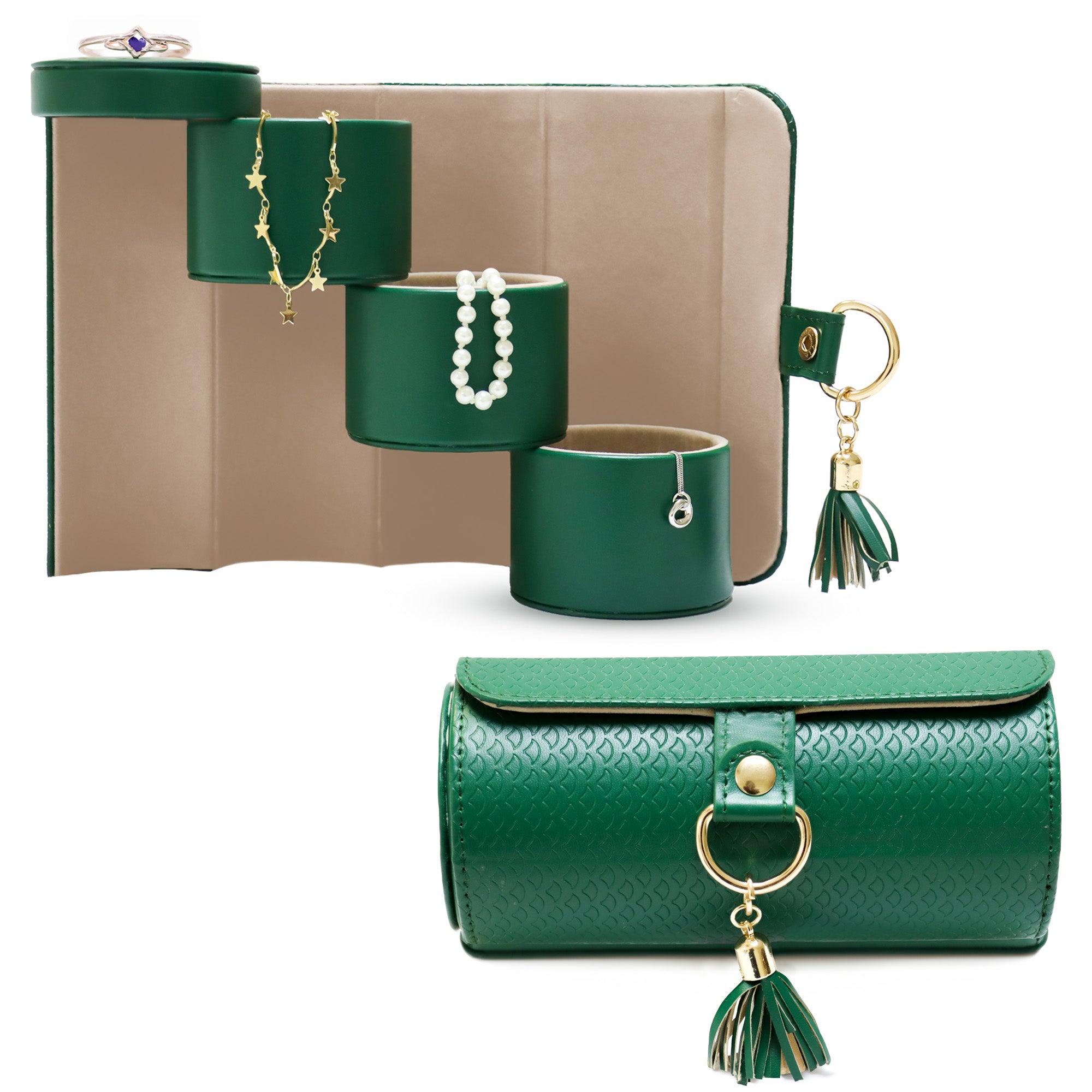 Joyero de Viaje Compacto – Estuche Organizador de Joyas con Múltiples Compartimentos