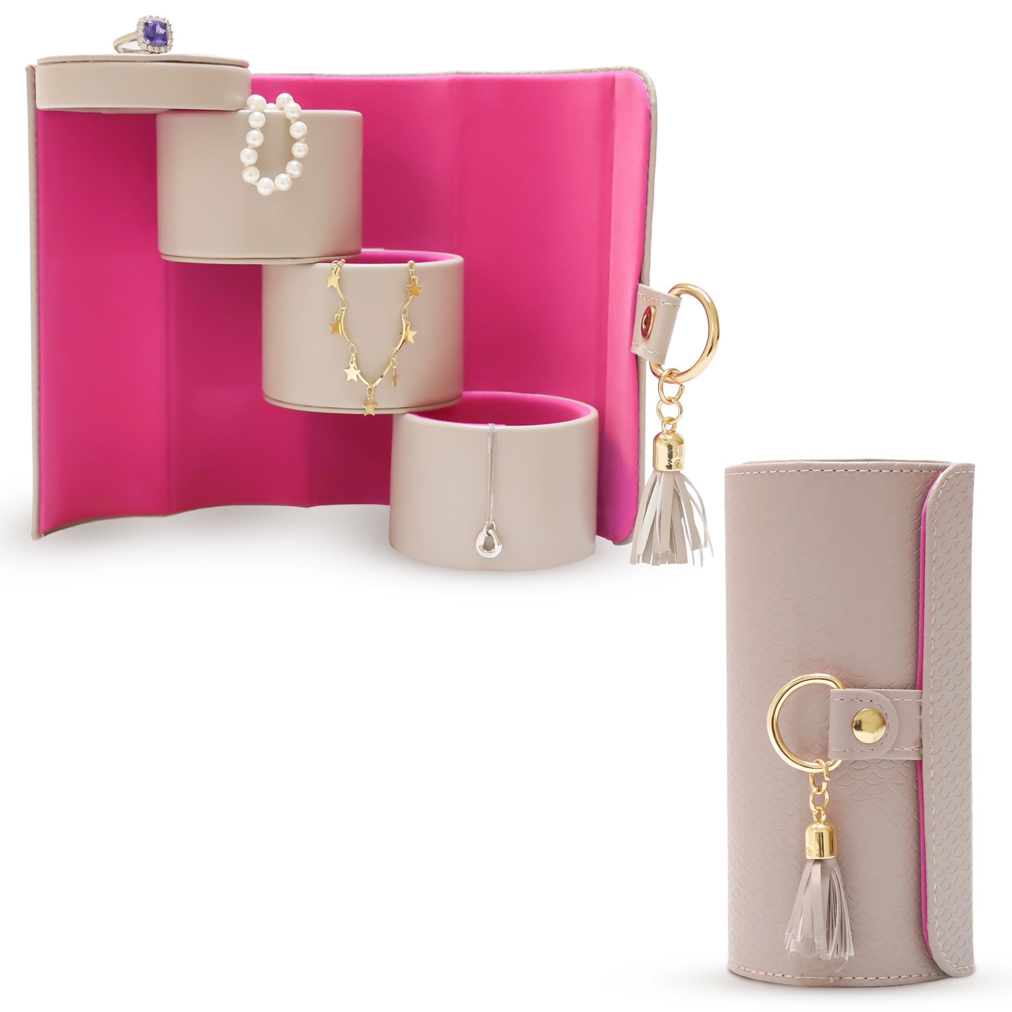 Joyero de Viaje Compacto – Estuche Organizador de Joyas con Múltiples Compartimentos