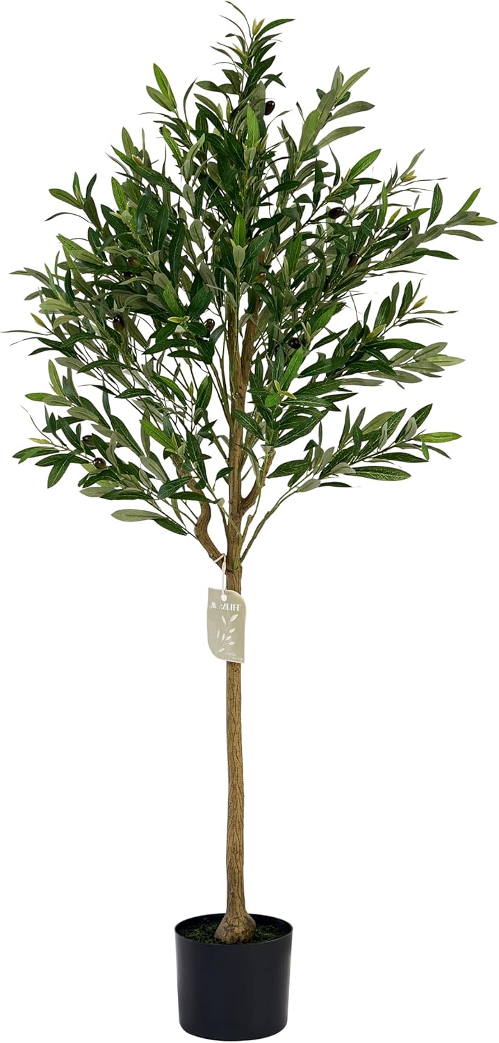 Árbol de Olivo Artificial con Frutos Estilo Natural para Decoración Interior