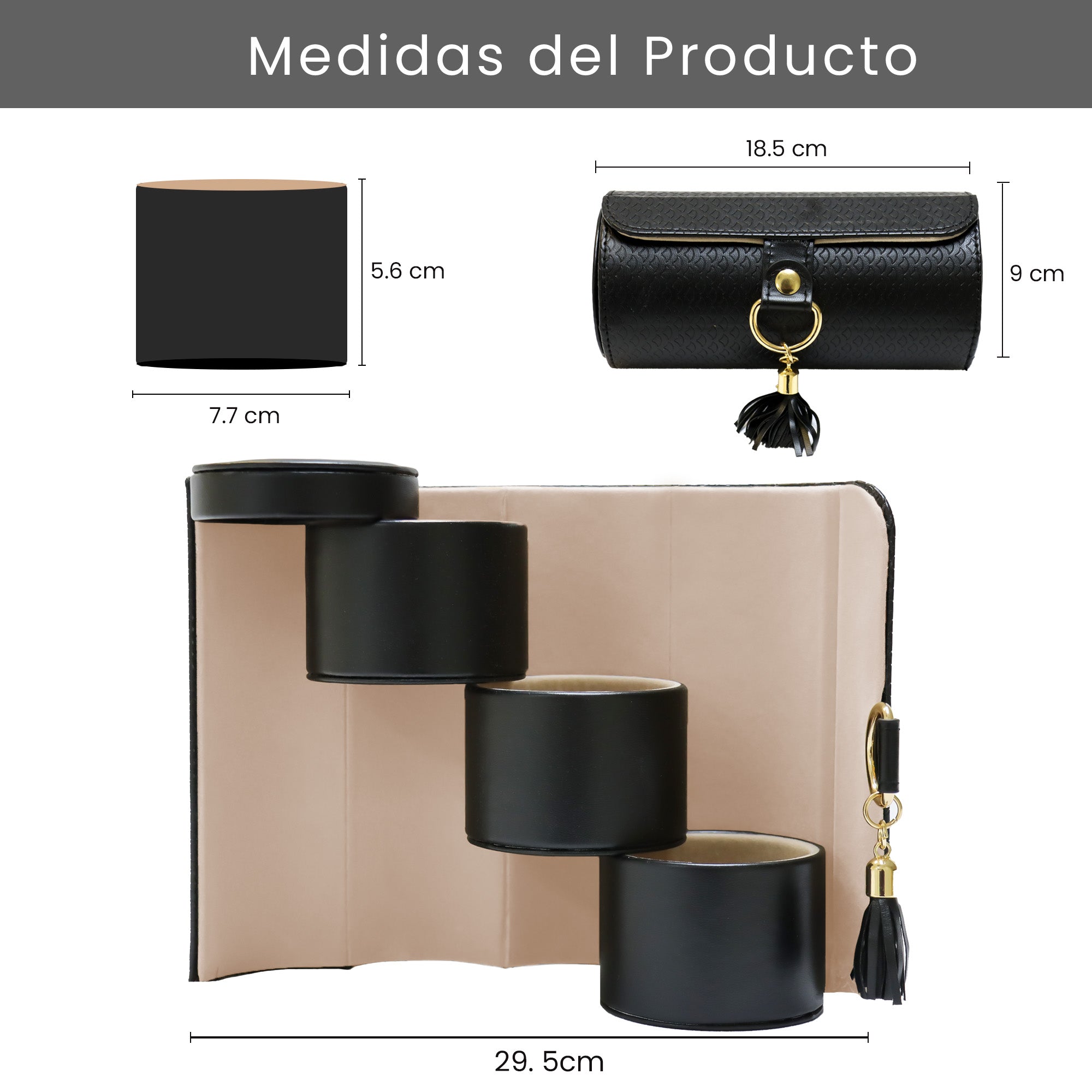 Joyero de Viaje Compacto – Estuche Organizador de Joyas con Múltiples Compartimentos