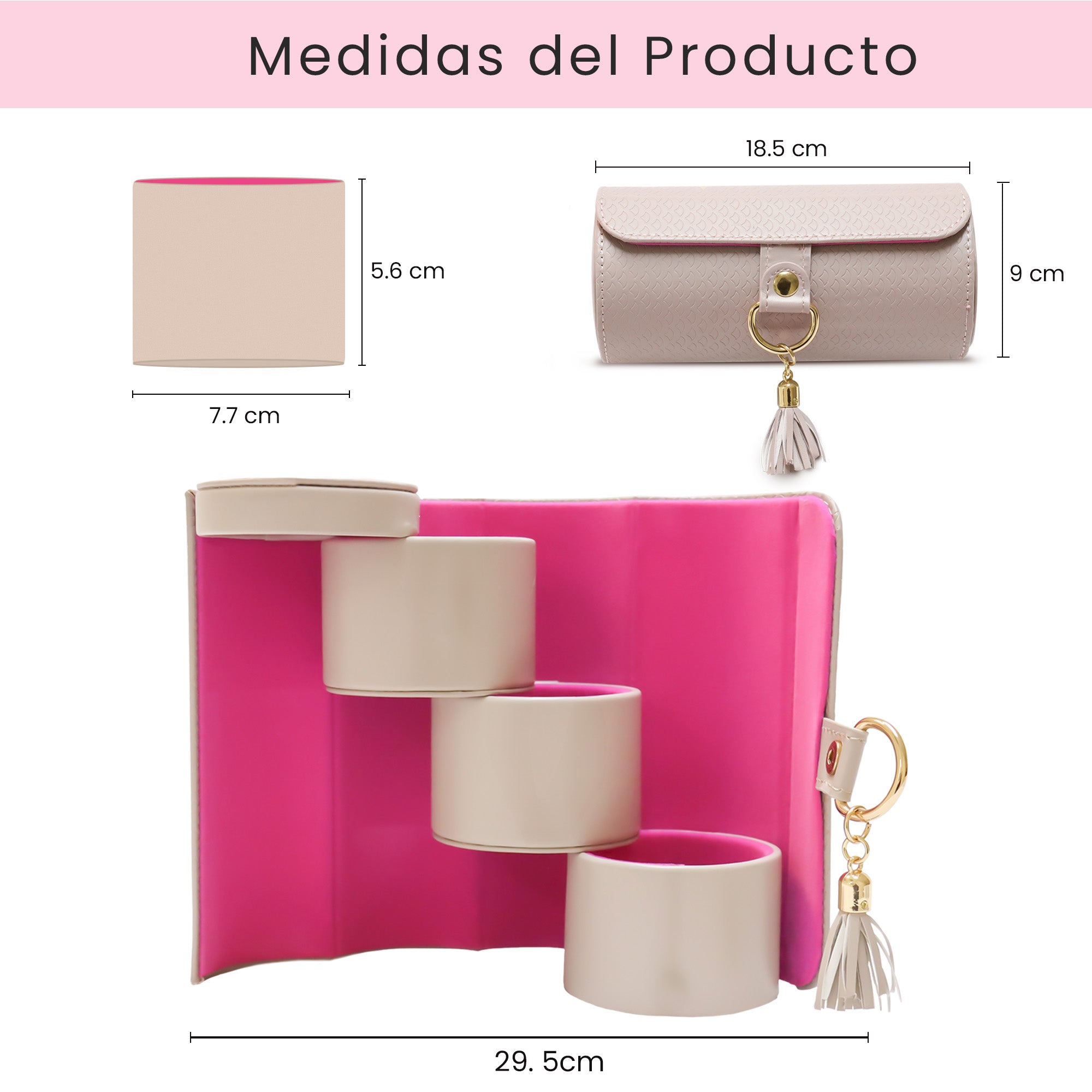 Joyero de Viaje Compacto – Estuche Organizador de Joyas con Múltiples Compartimentos