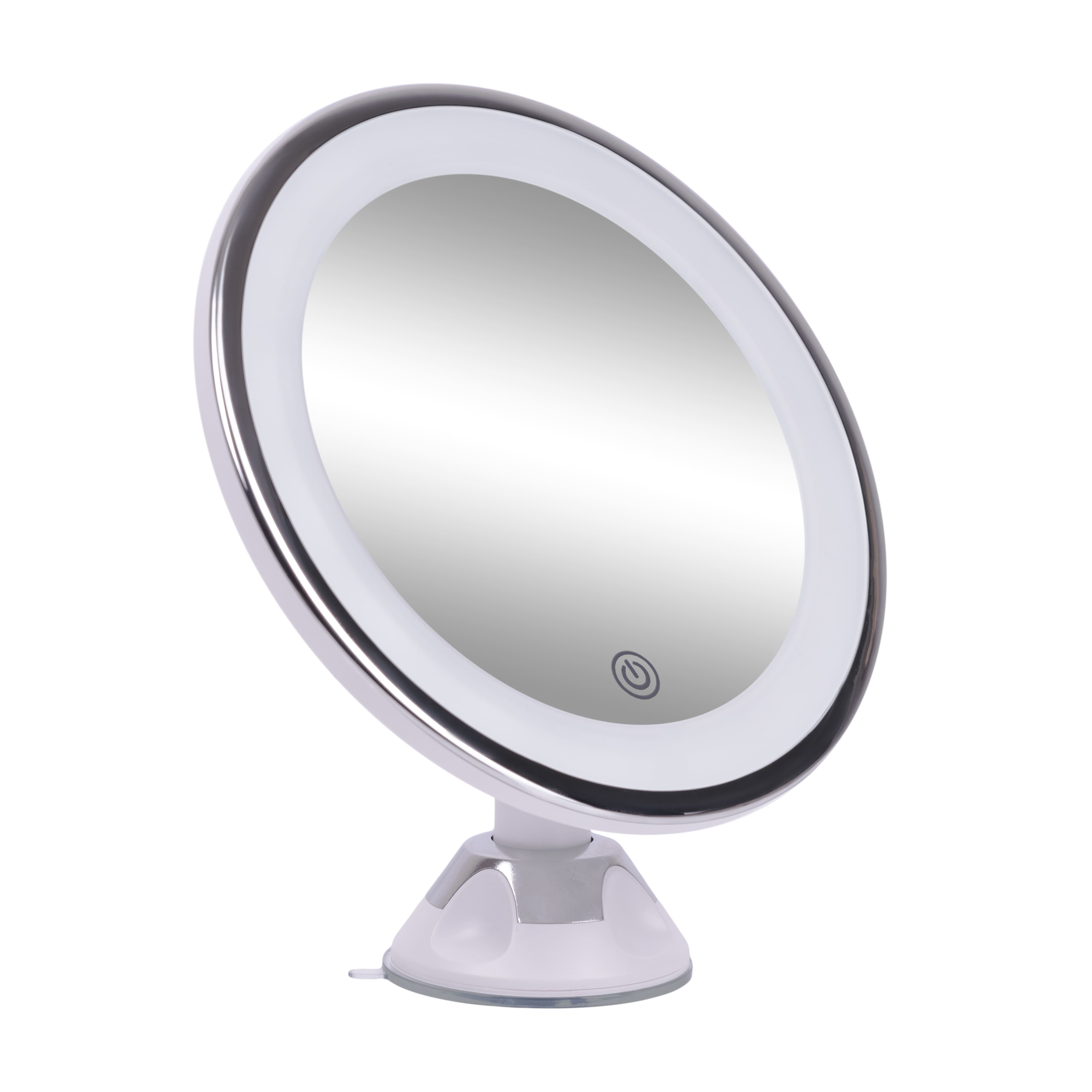 Espejo LED 10x con Ventosa para Baño – Iluminación Ajustable y Giro de 360 Grados