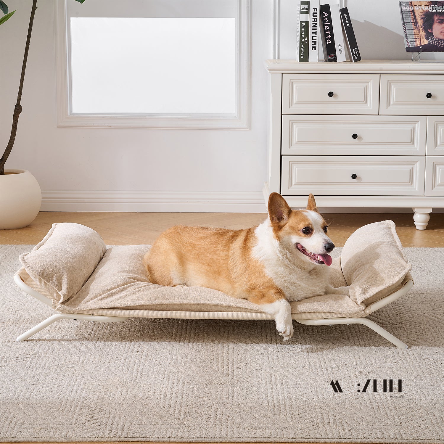 Cama Elevada para Perros y Gatos. Doble Uso para Climas Cálidos y Fríos, con Malla Transpirable y Cojín Desmontable Lavable