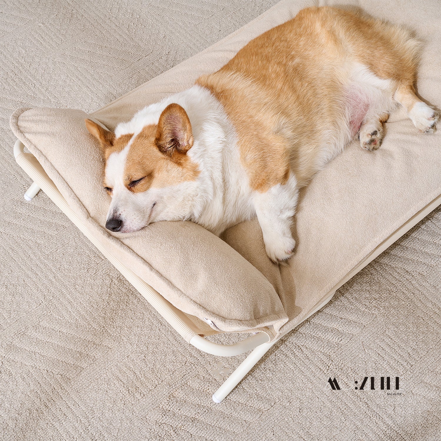 Cama Elevada para Perros y Gatos. Doble Uso para Climas Cálidos y Fríos, con Malla Transpirable y Cojín Desmontable Lavable