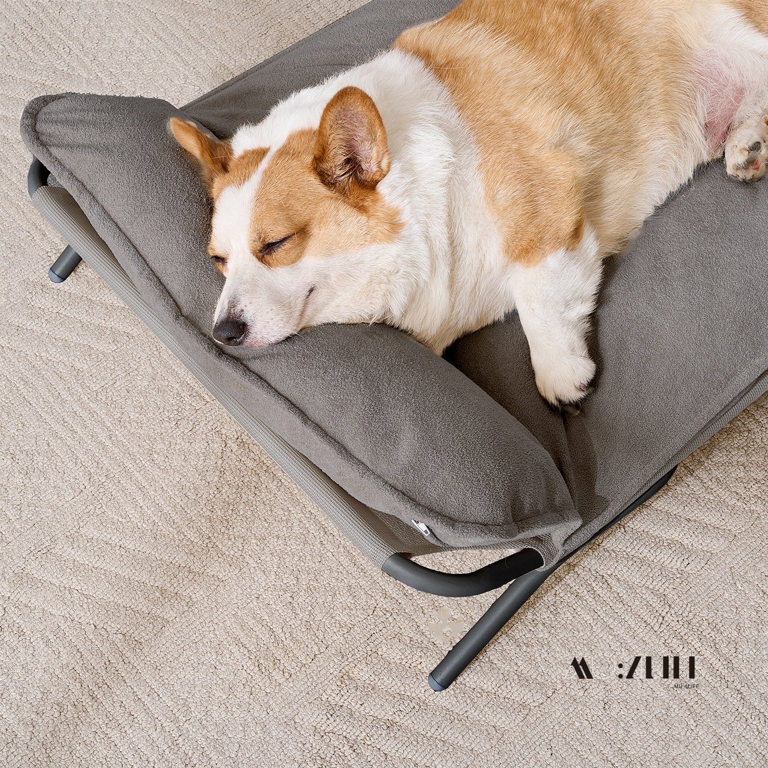 Cama Elevada para Perros y Gatos. Doble Uso para Climas Cálidos y Fríos, con Malla Transpirable y Cojín Desmontable Lavable