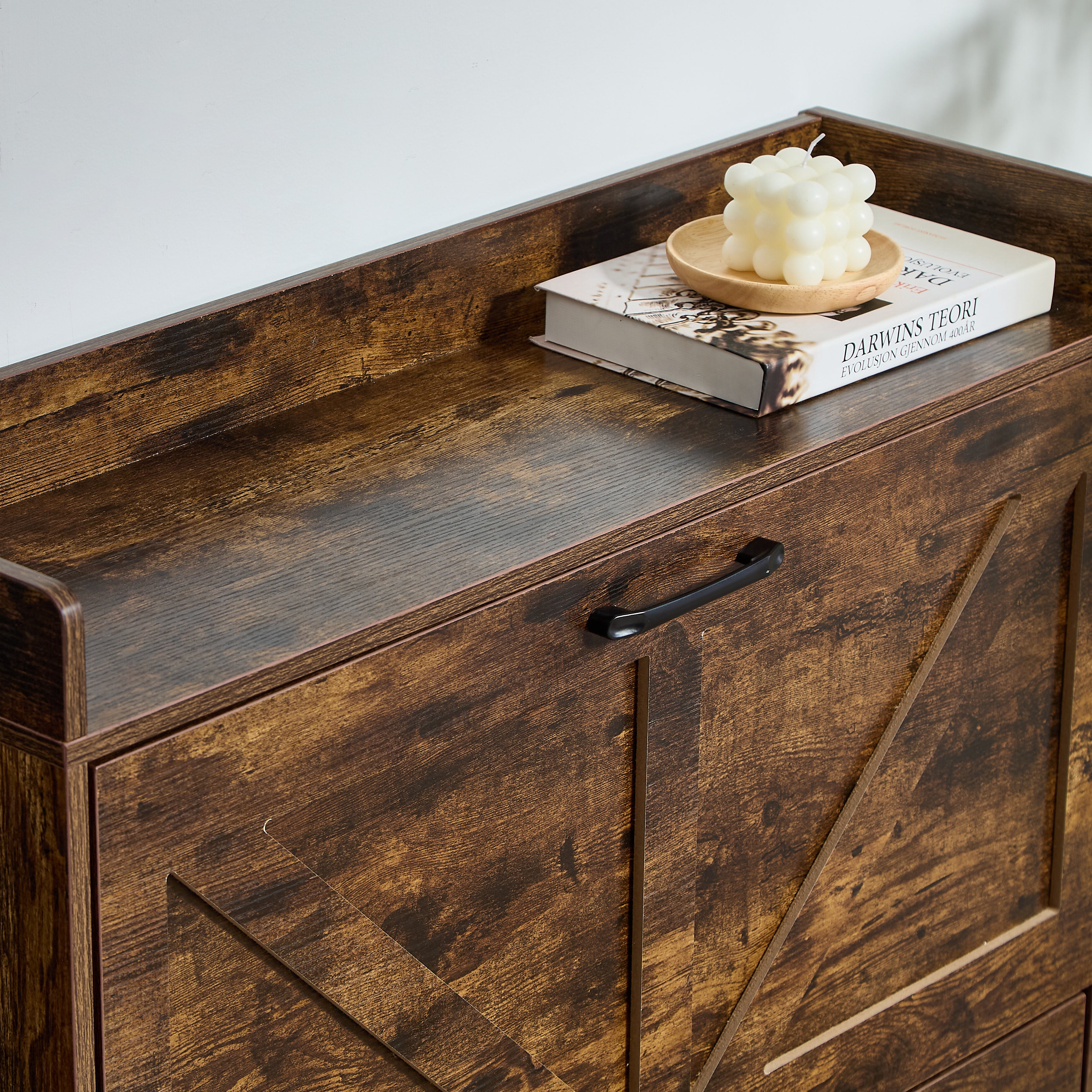 Gabinete para Almacenamiento para Calzado con 2 Cajones Abatibles, Zapatera Estrecha Organizadora De pie para Recibidor