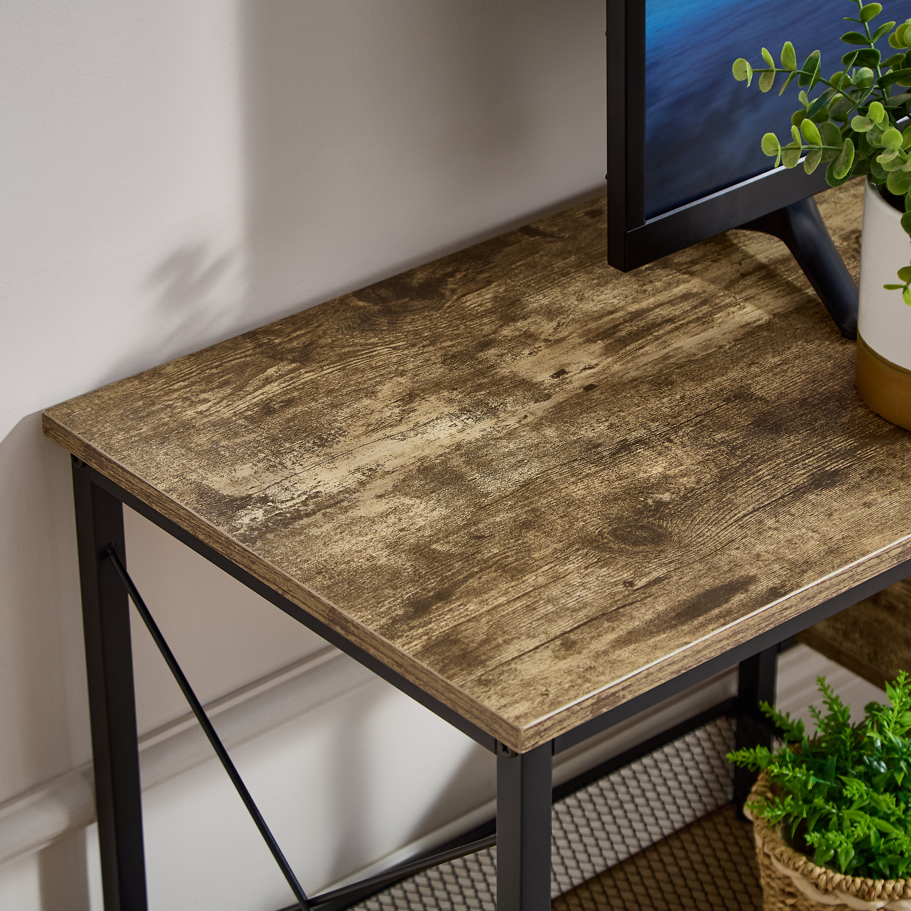 Centro de Entretenimiento 160 cm – Mueble para TV Moderno con Estantes en Color Gris Wash