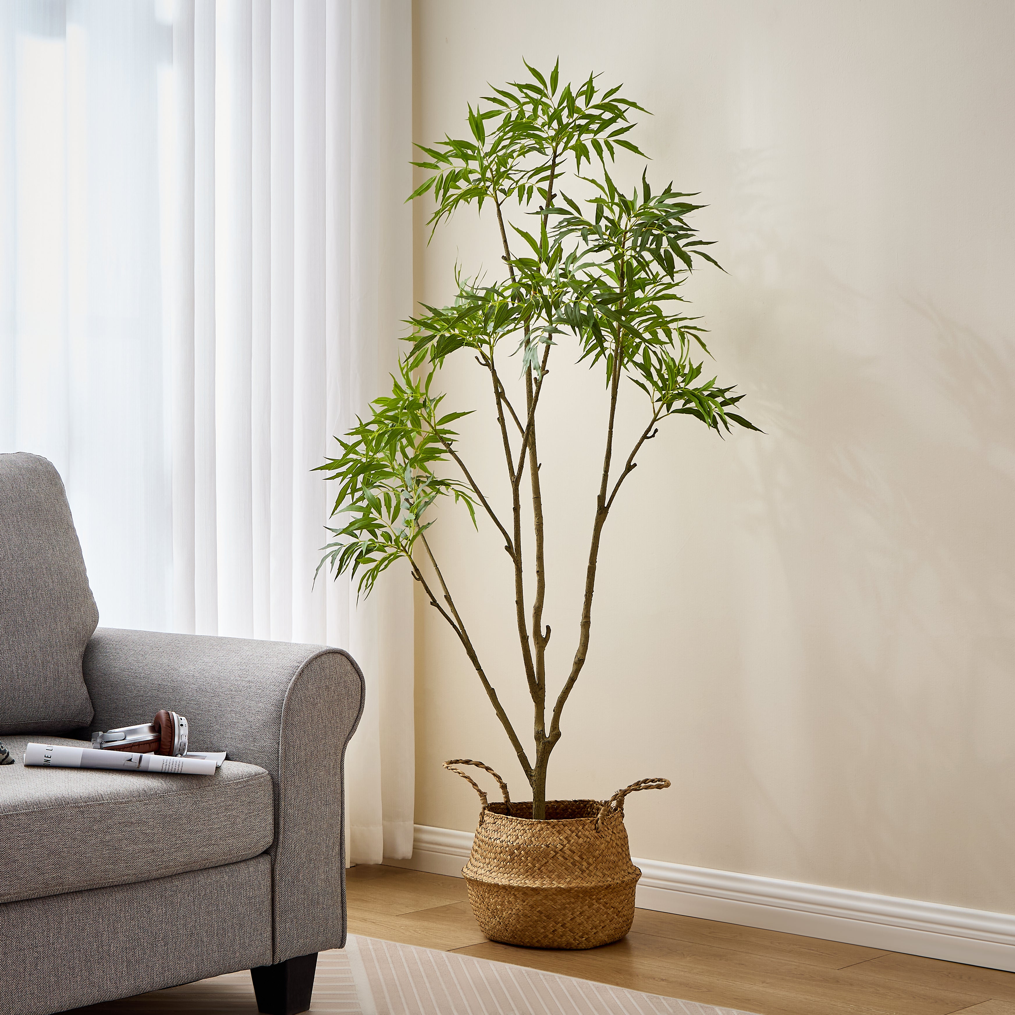 Árbol Decorativo Artificial Mahonia Fortunei Estilo Natural para Decoración Interior