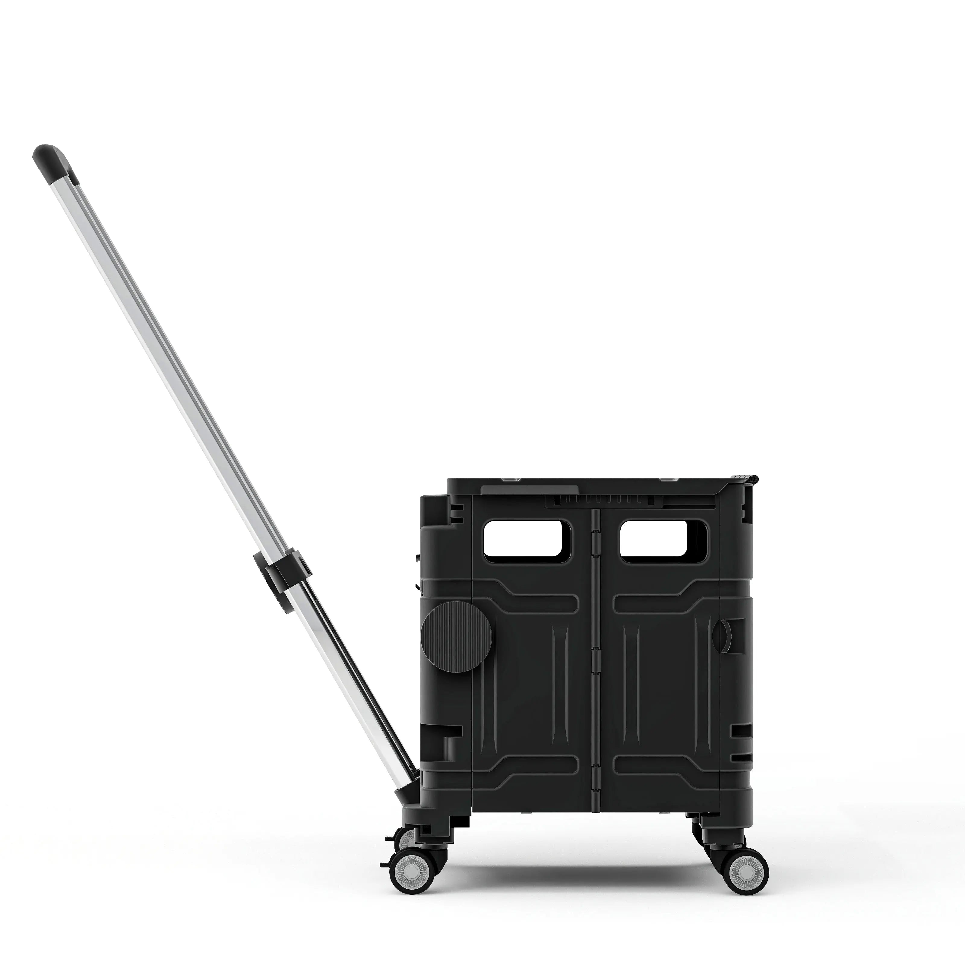 Carrito de Mandado con Ruedas Giratorias 360°, Plegable con Mango Ajustable y Tapa, Soporta hasta 50 kg (45L) MU:4LIFE