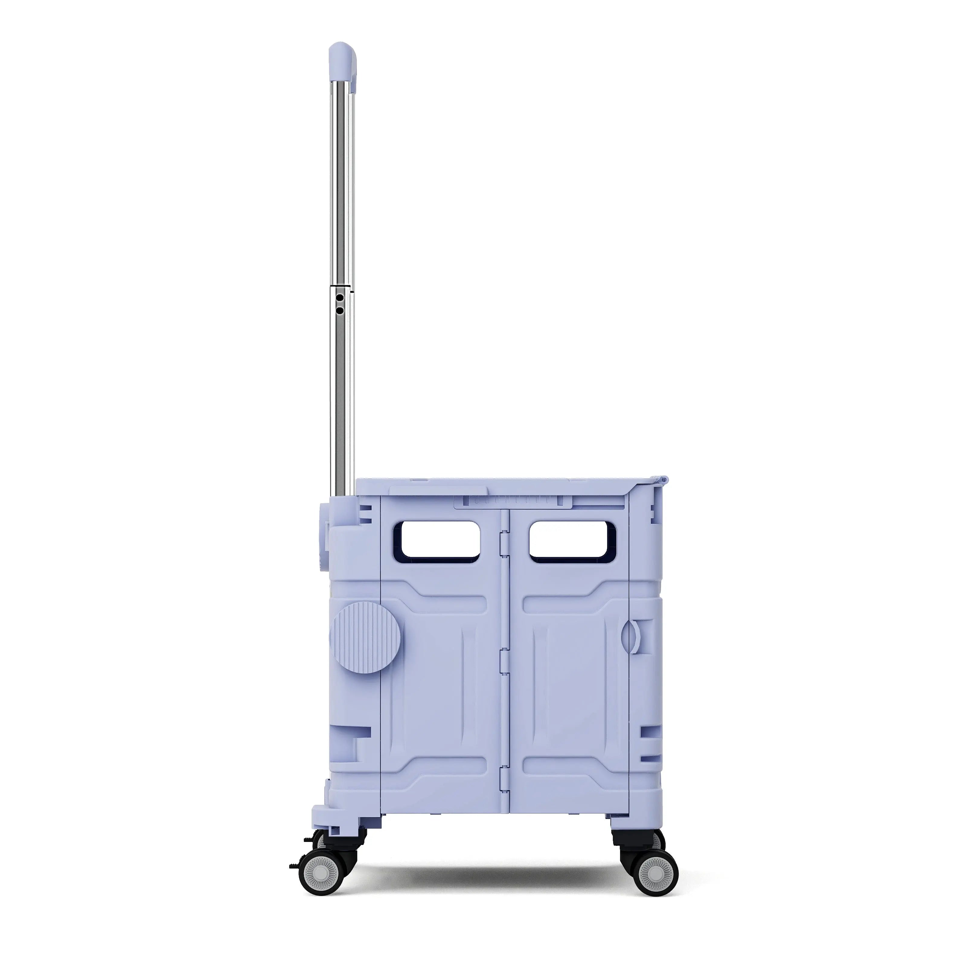 Carrito de Mandado con Ruedas Giratorias 360°, Plegable con Mango Ajustable y Tapa, Soporta hasta 50 kg (45L) MU:4LIFE