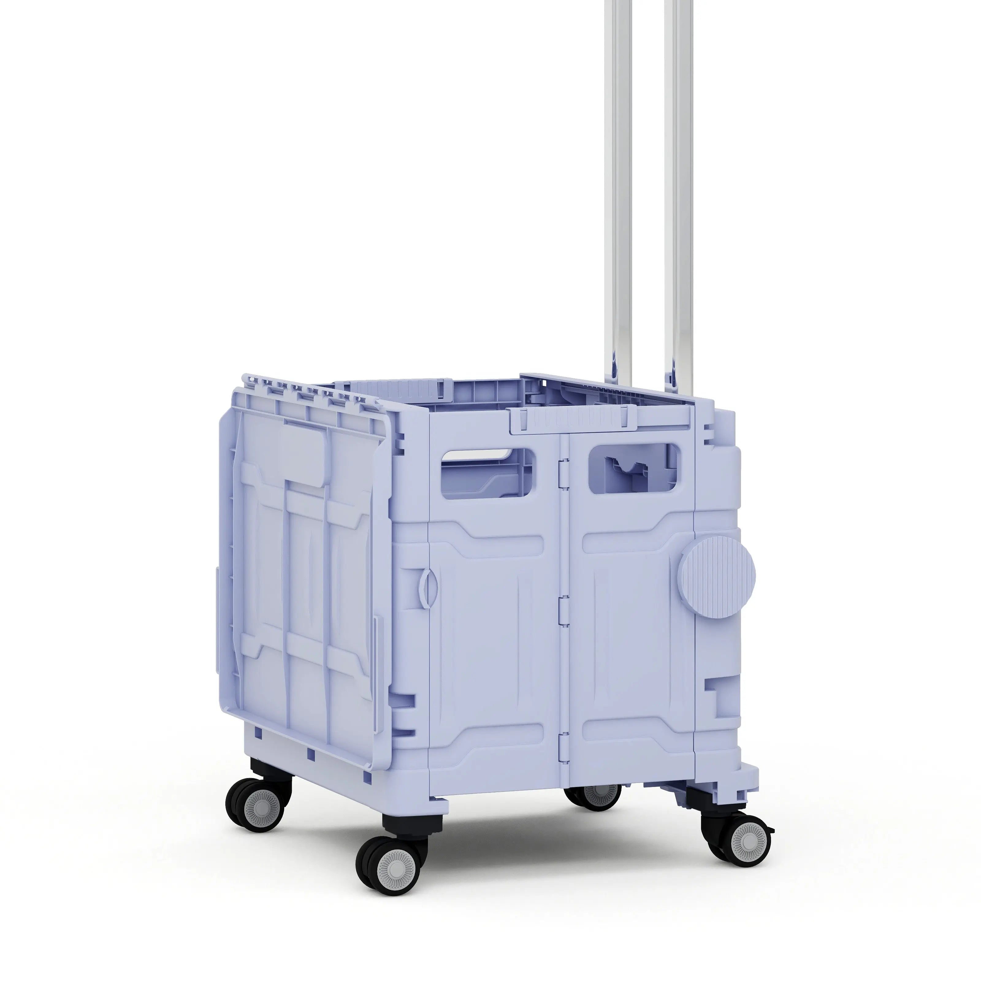 Carrito de Mandado con Ruedas Giratorias 360°, Plegable con Mango Ajustable y Tapa, Soporta hasta 50 kg (45L) MU:4LIFE