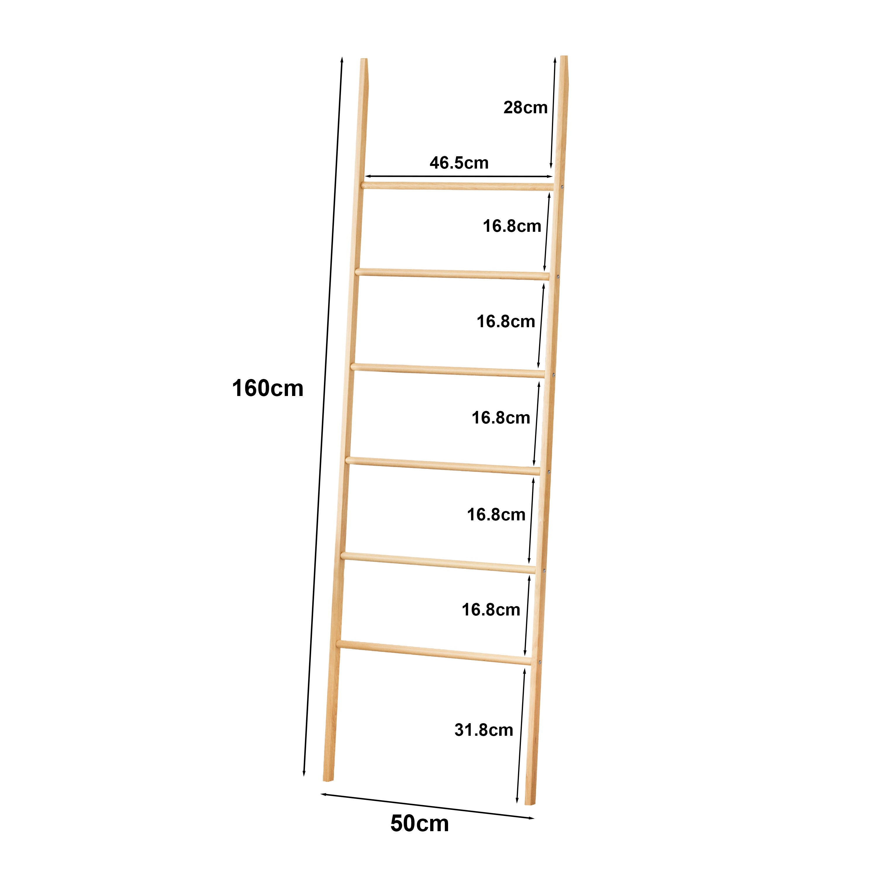 Repisas de Escalera Decorativa de Bambú para Ropa, Toallas y Mantas, Estante Organizador de 6 Niveles Multifuncional para Baño, Sala y Dormitorio (Natural, 6 Niveles)