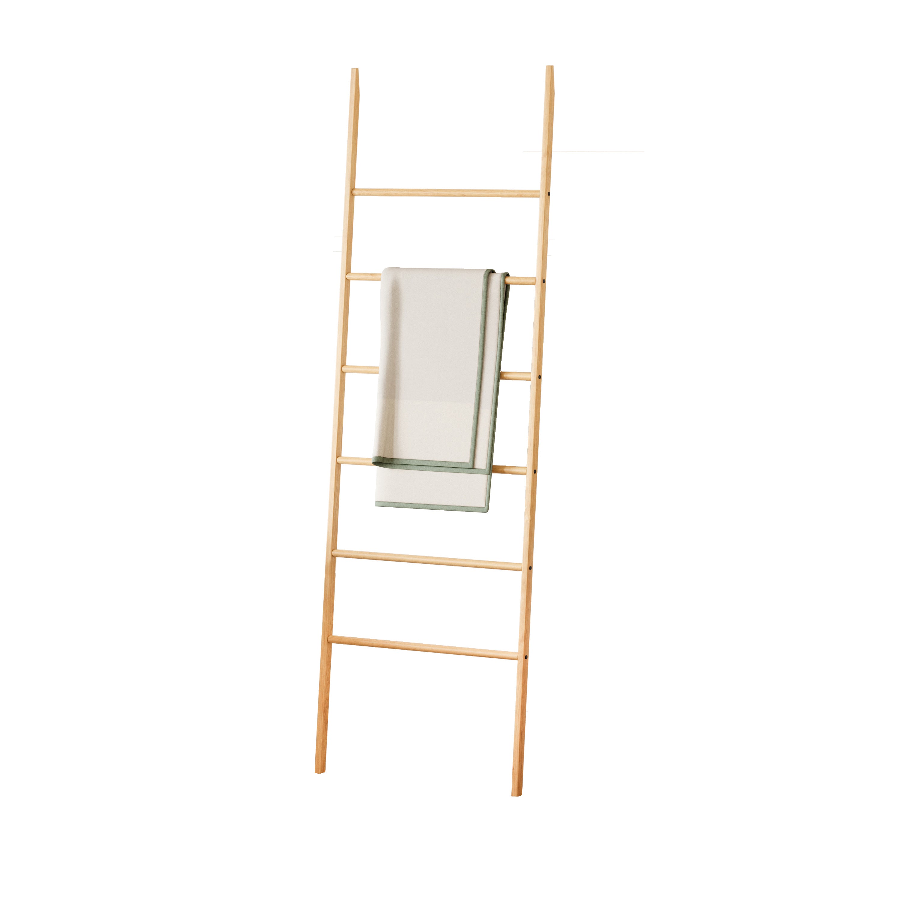 Repisas de Escalera Decorativa de Bambú para Ropa, Toallas y Mantas, Estante Organizador de 6 Niveles Multifuncional para Baño, Sala y Dormitorio (Natural, 6 Niveles)