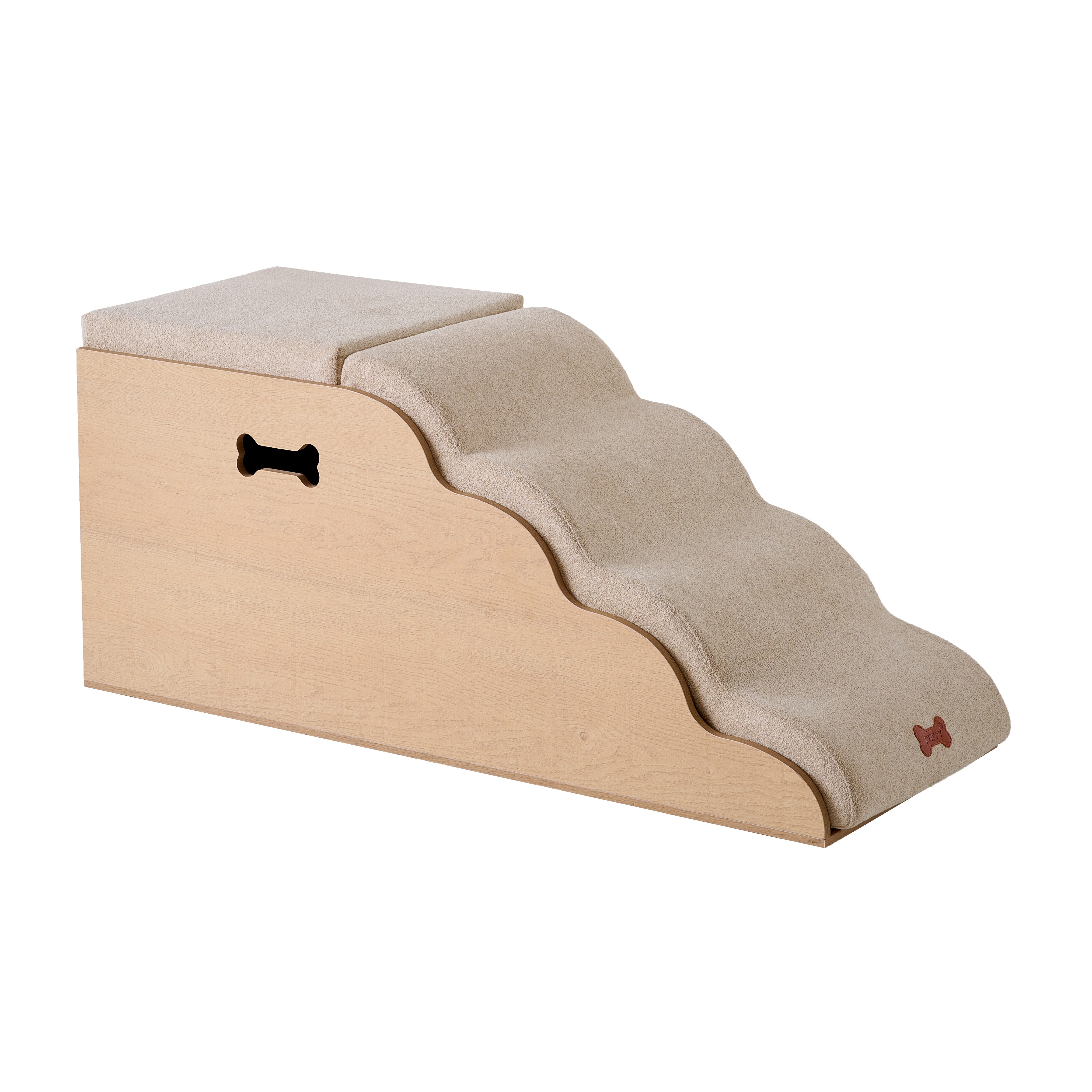 Escalera para Perros con Almacenamiento, Funda Lavable, Diseño Ergonómica y Relleno de Espuma de Alta Densidad