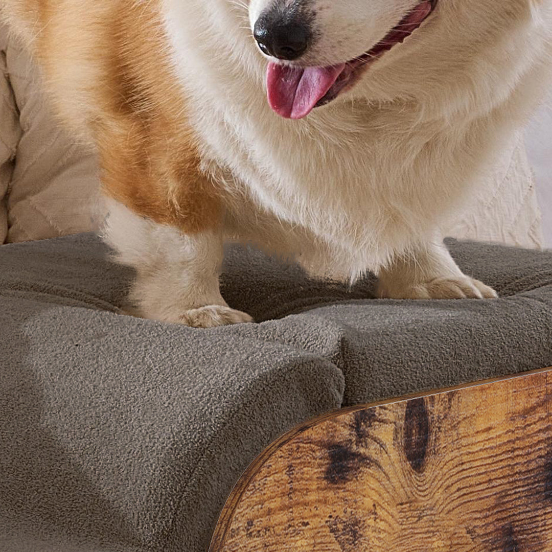 Escalera para Perros con Casa y Funda Desmontable Lavable, Diseño Ergonómica y Relleno de Espuma de Alta Densidad