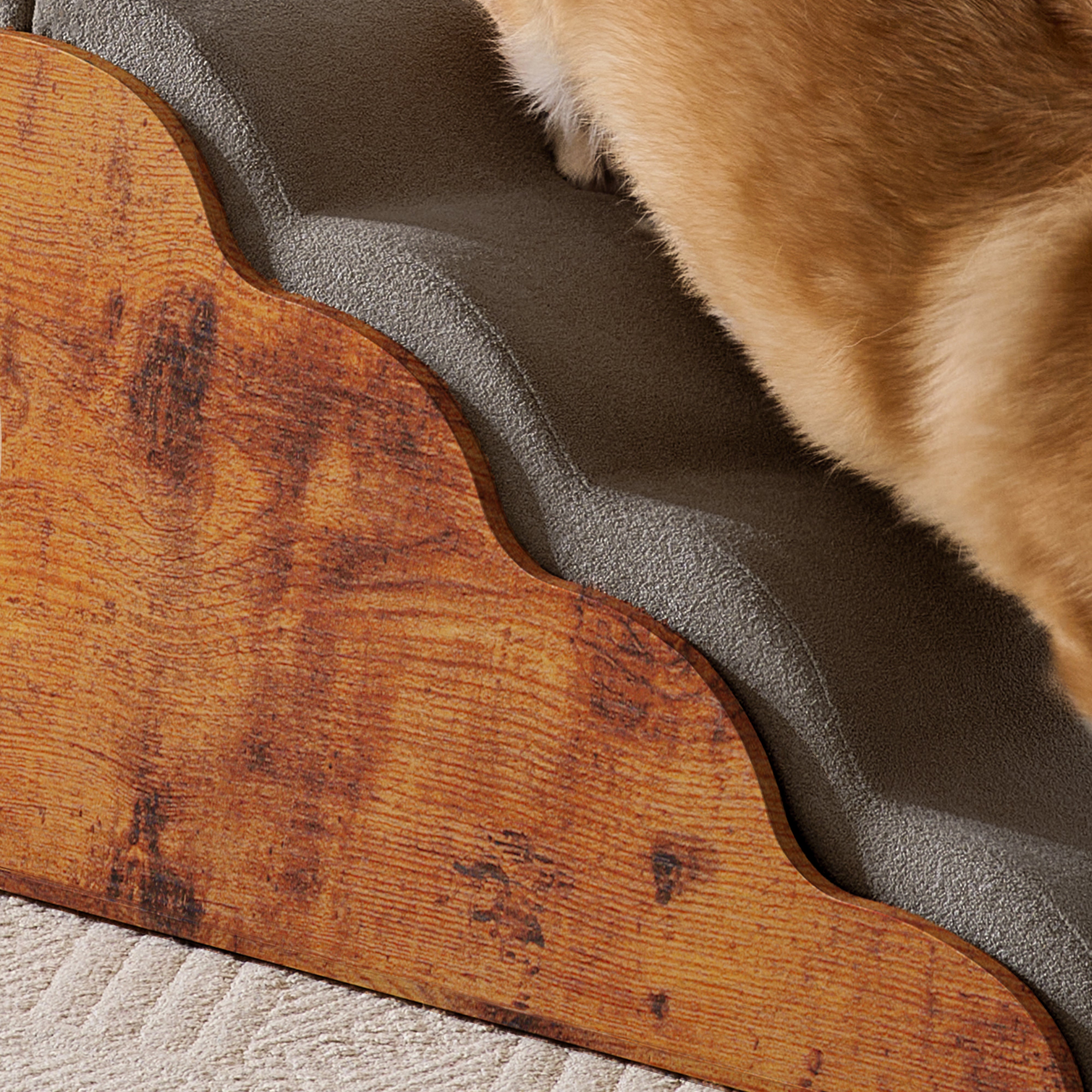 Escalera para Perros con Casa y Funda Desmontable Lavable, Diseño Ergonómica y Relleno de Espuma de Alta Densidad