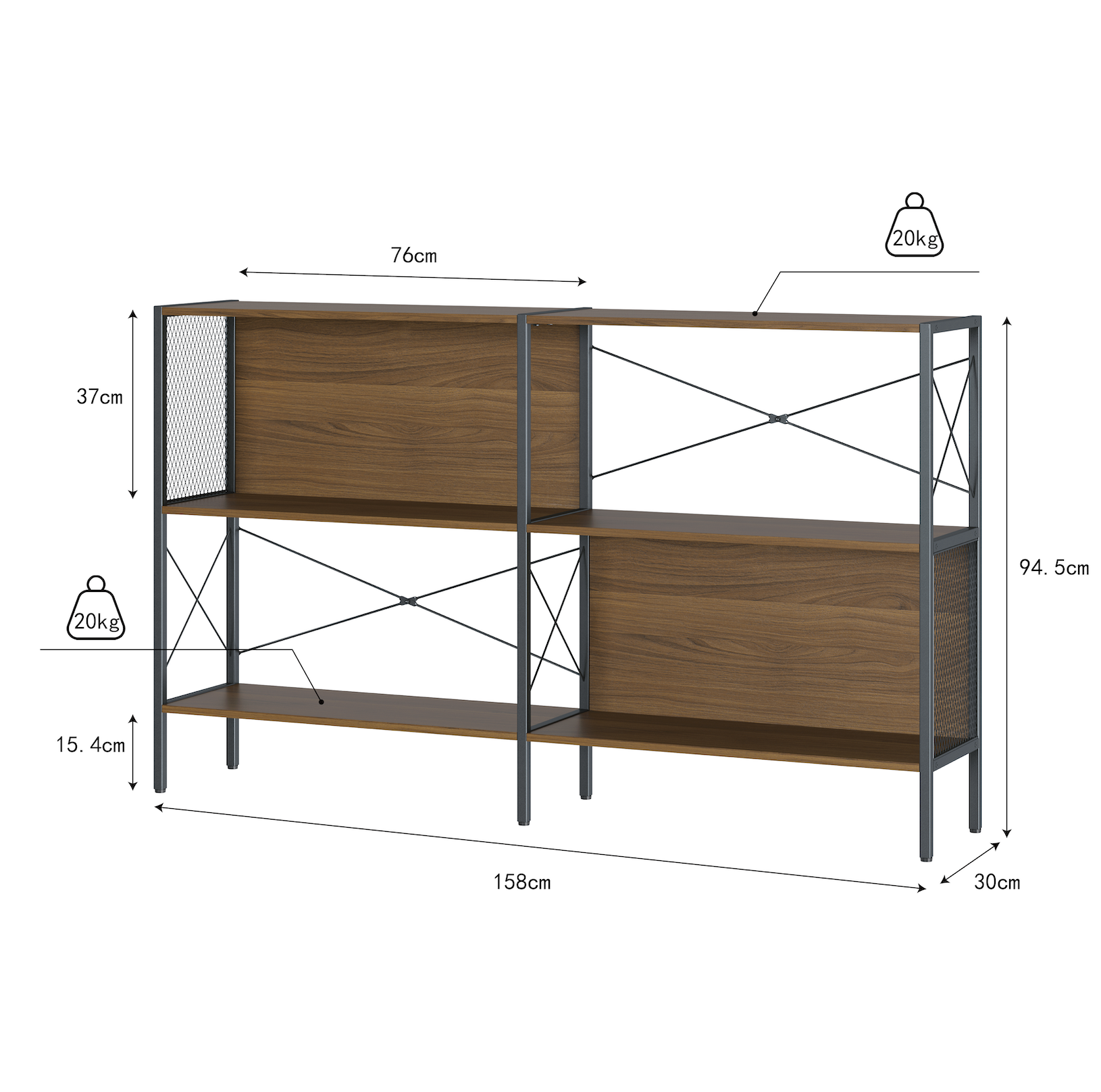 Estantería Librero ANCHA de Madera para Hogar y Oficina