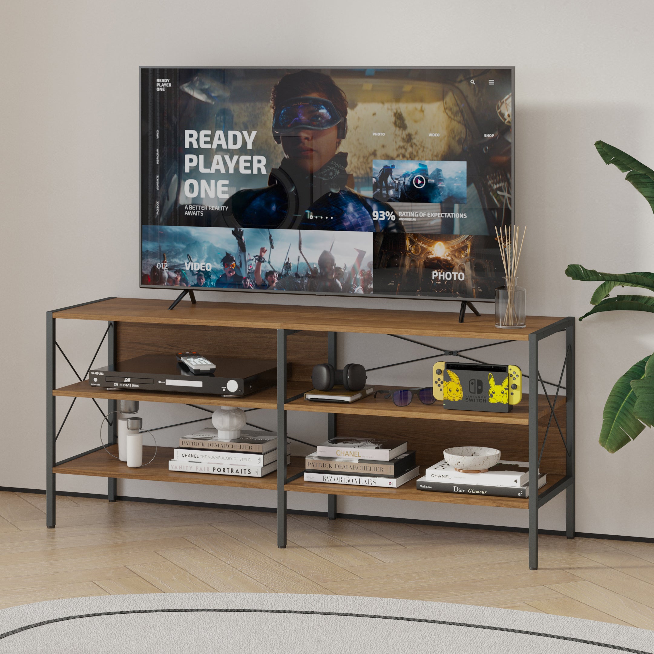 Estantería Consola de Madera para Tv de Color Nogal