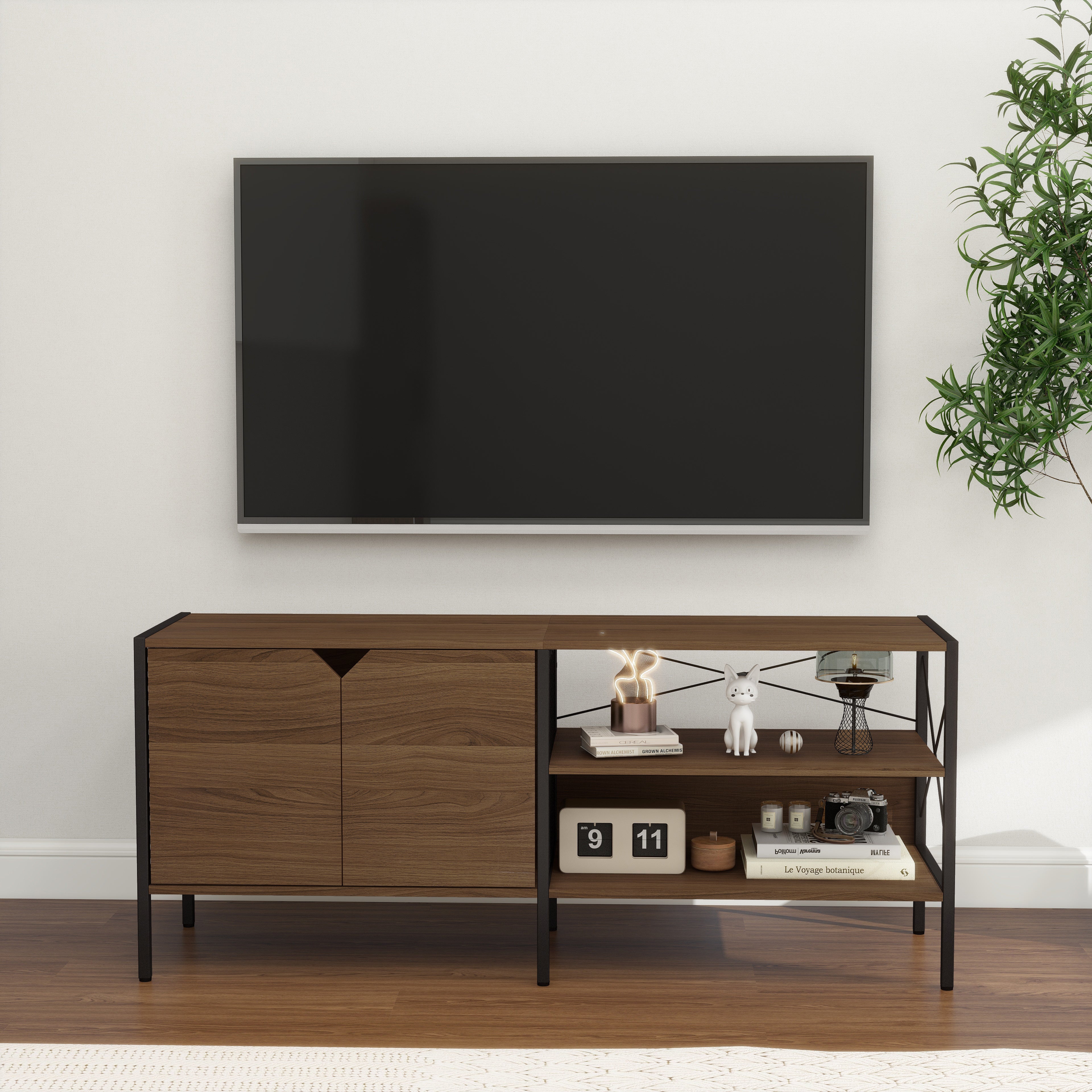 Estantería Consola de Madera para Tv de Color Nogal